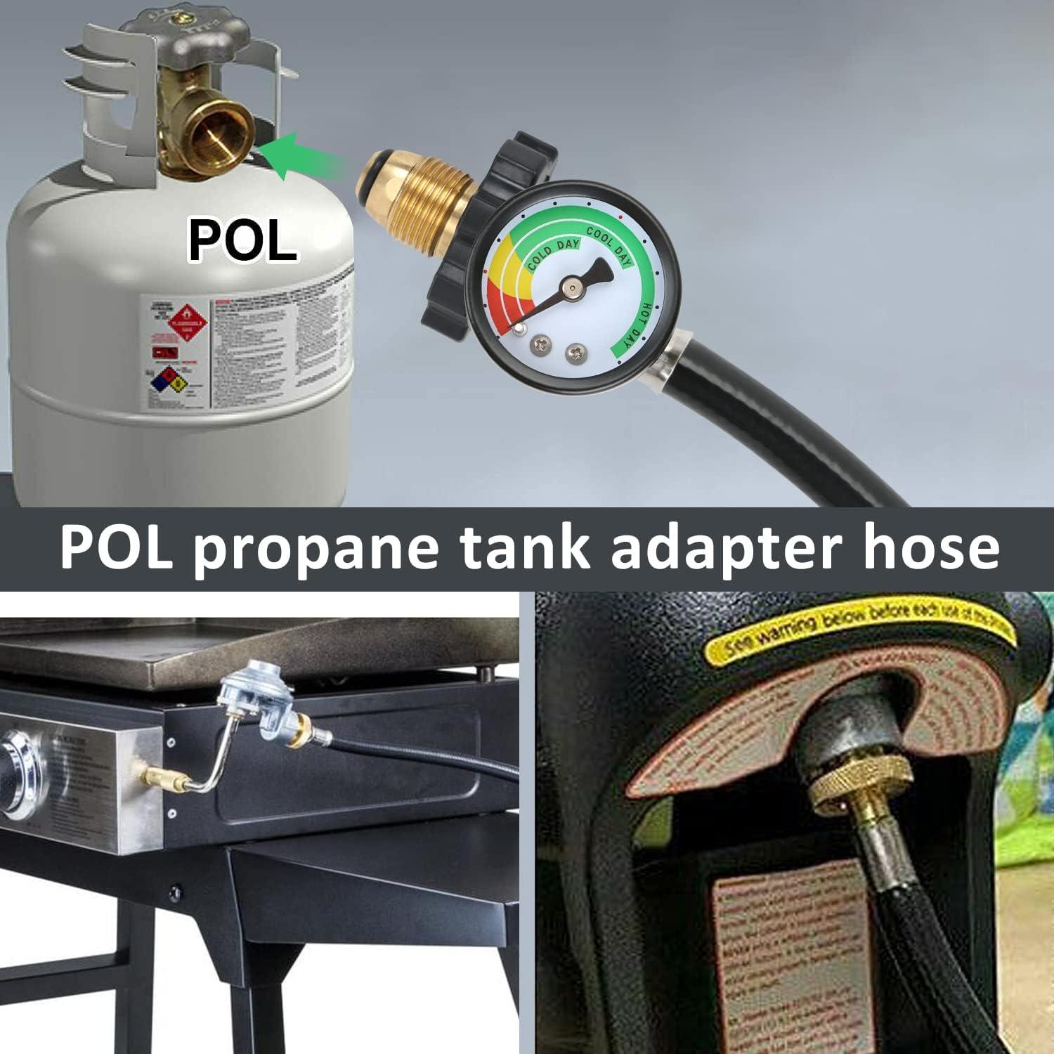 Adaptador de Manguera de Propano ATKKE 2.44m con Medidor