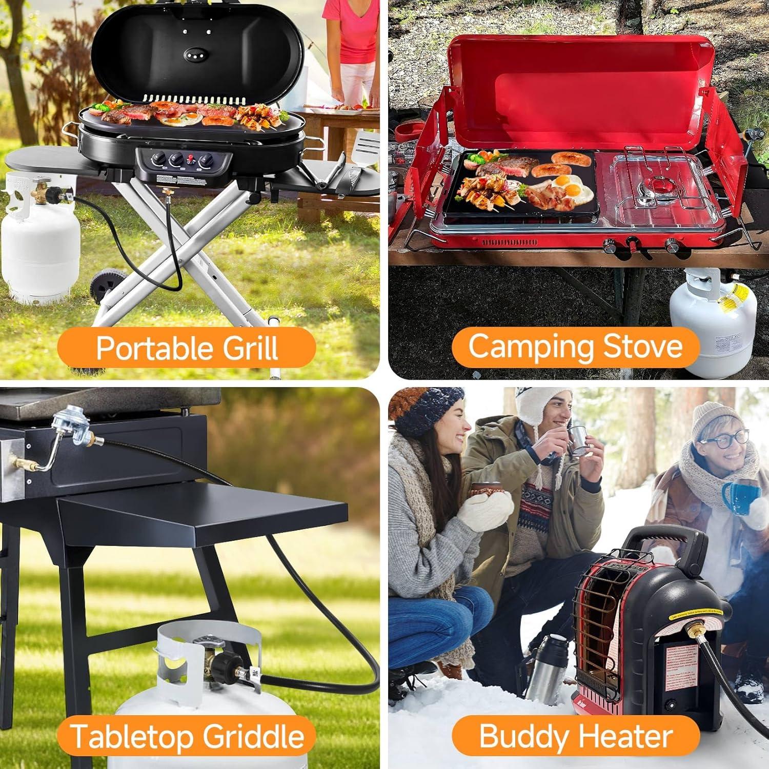 Manguera de Propano GasSaf 1.52m con Adaptador 1lb a 20lb