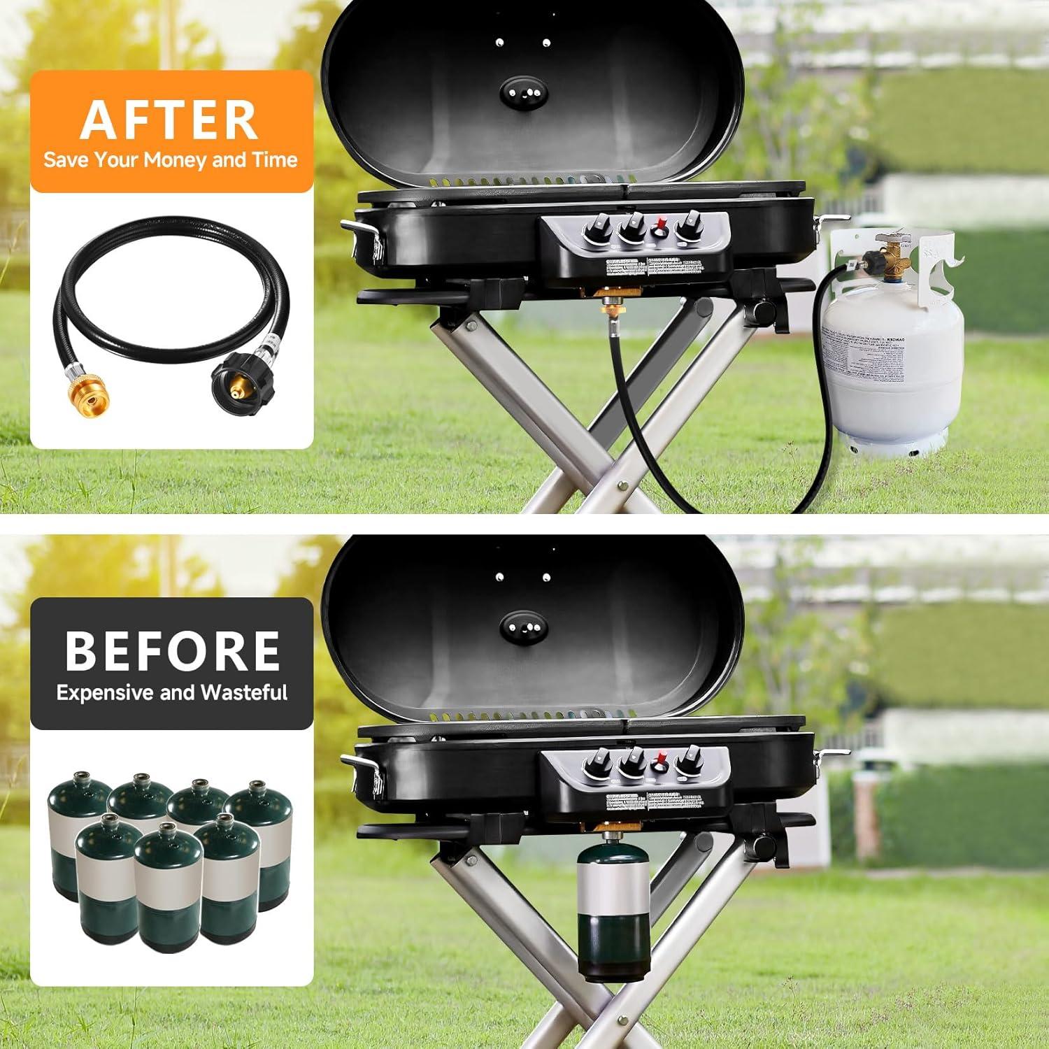 Manguera de Propano GasSaf 1.52m con Adaptador 1lb a 20lb