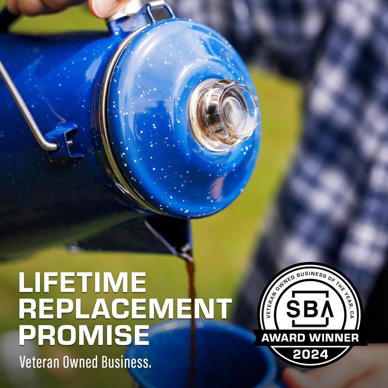 Cafetera Percolador COLETTI Clásico Azul 12 Tazas Camping