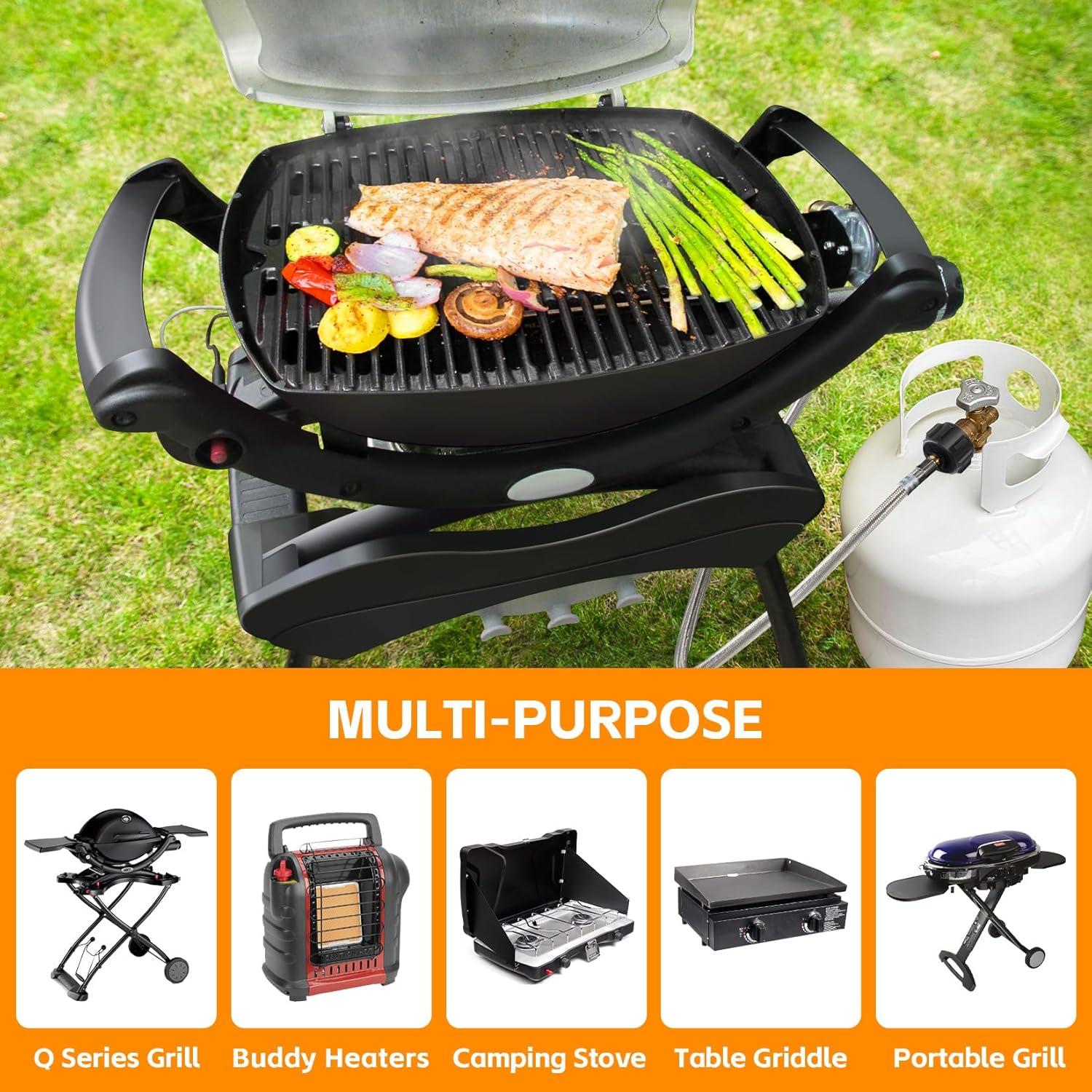 Adaptador Manguera Propano GasSaf 6FT 1lb a 20lb Acero Inoxidable