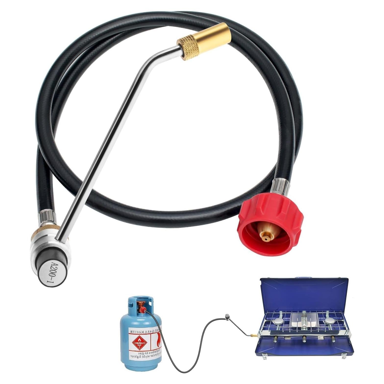 Adaptador de Manguera de Propano 1 lb a 20 lb MOASKER con Regulador