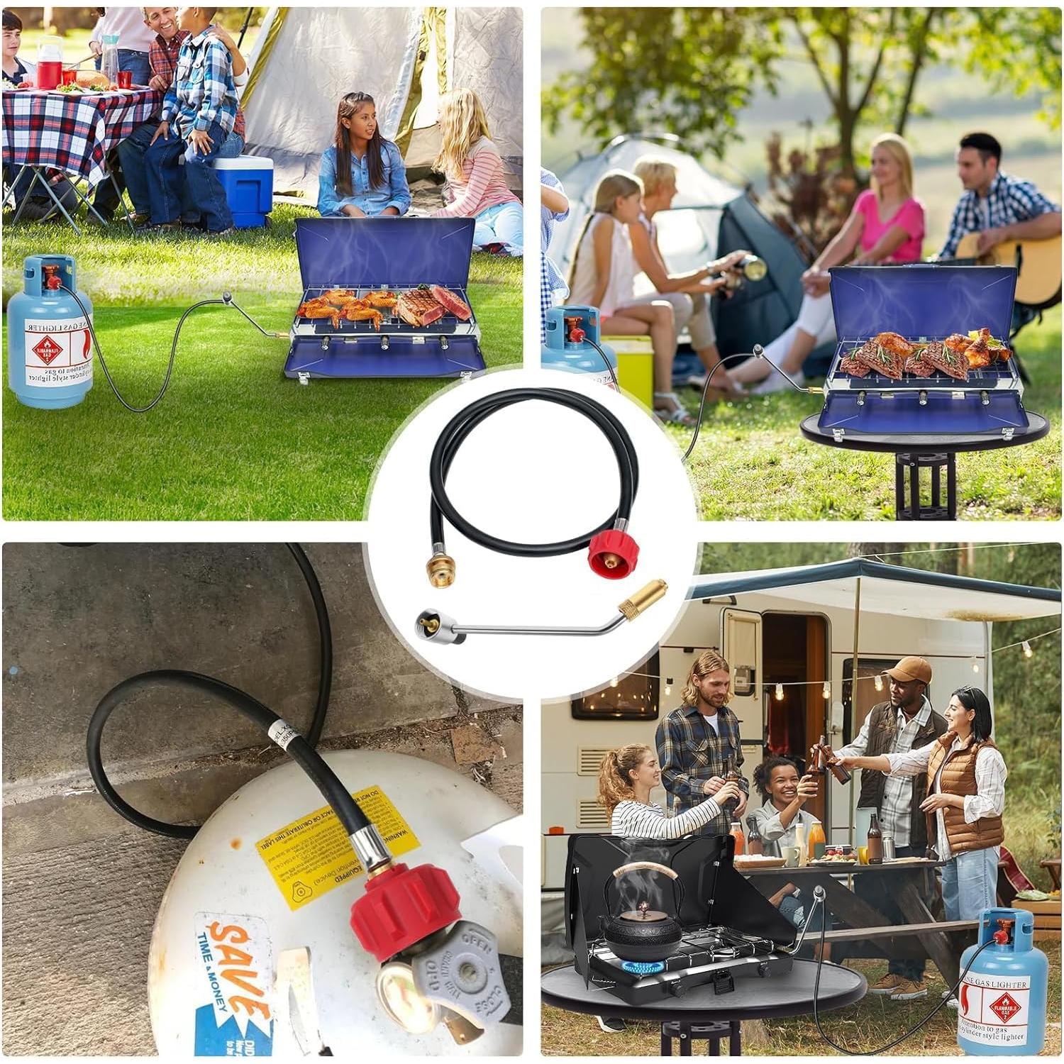 Adaptador de Manguera de Propano 1 lb a 20 lb MOASKER con Regulador