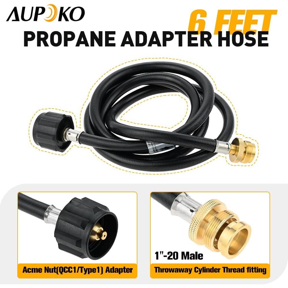 Adaptador de Manguera de Propano Aupoko 1.83m con Regulador