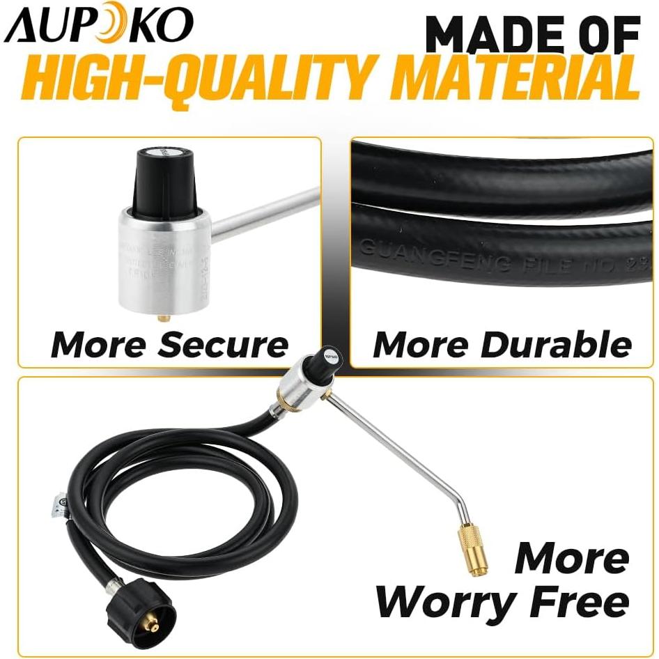 Adaptador de Manguera de Propano Aupoko 1.83m con Regulador