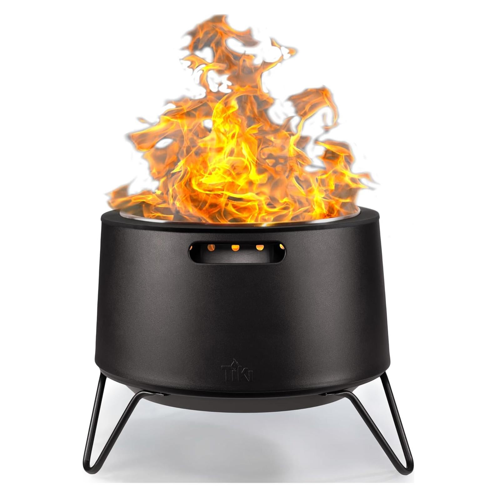 20-Inch Smokeless Social Fire Pit, Portable Outdoor Fire Pit with Removable Ash Base, Stand & Cloth Cover – Modern Wood Burning Fire Pit for Patio, Backyard, and Gatherings