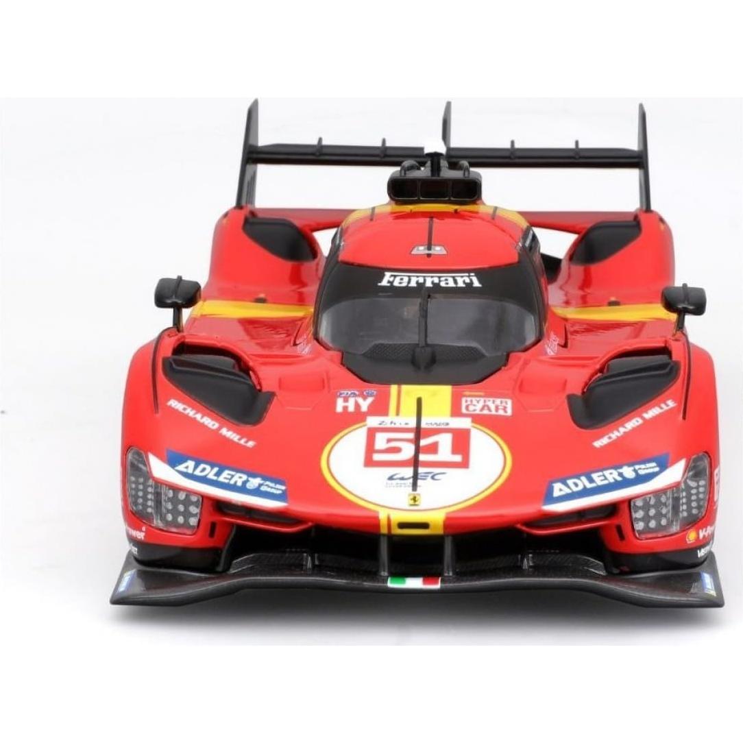 1:24 Scale Diecast Model Car Compatible with Bburago Ferrari 499P LMH #51 2023 24H Le Mans Champion, 18-26309