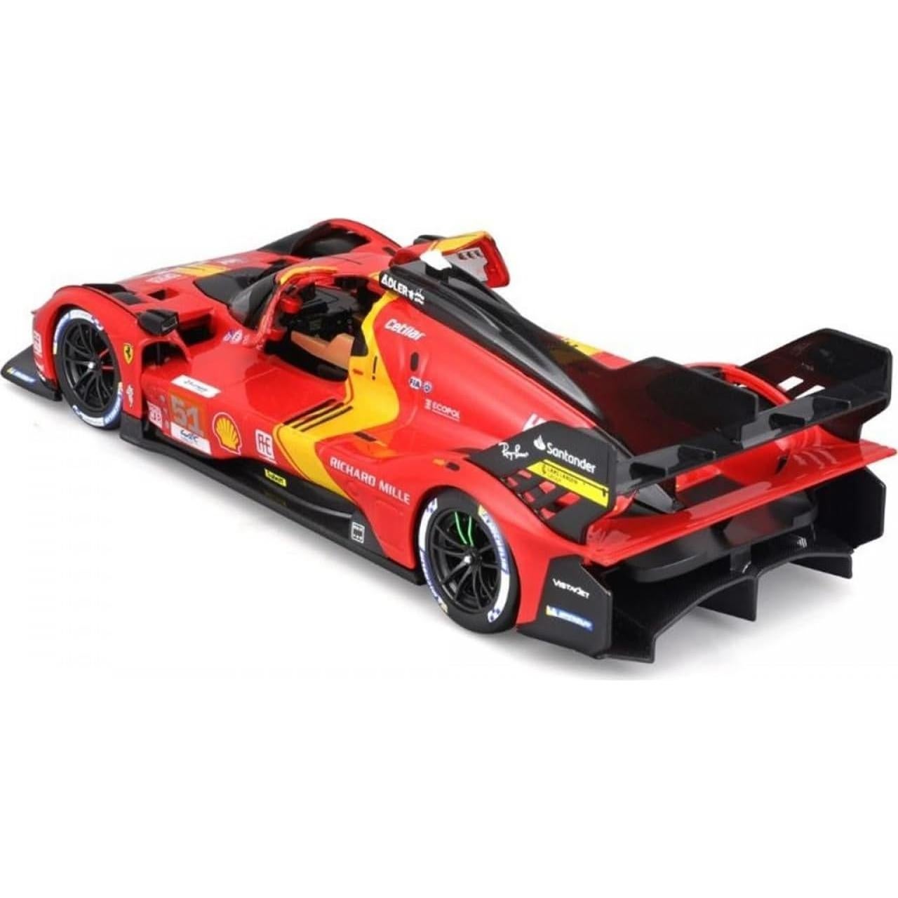 1:24 Scale Diecast Model Car Compatible with Bburago Ferrari 499P LMH #51 2023 24H Le Mans Champion, 18-26309