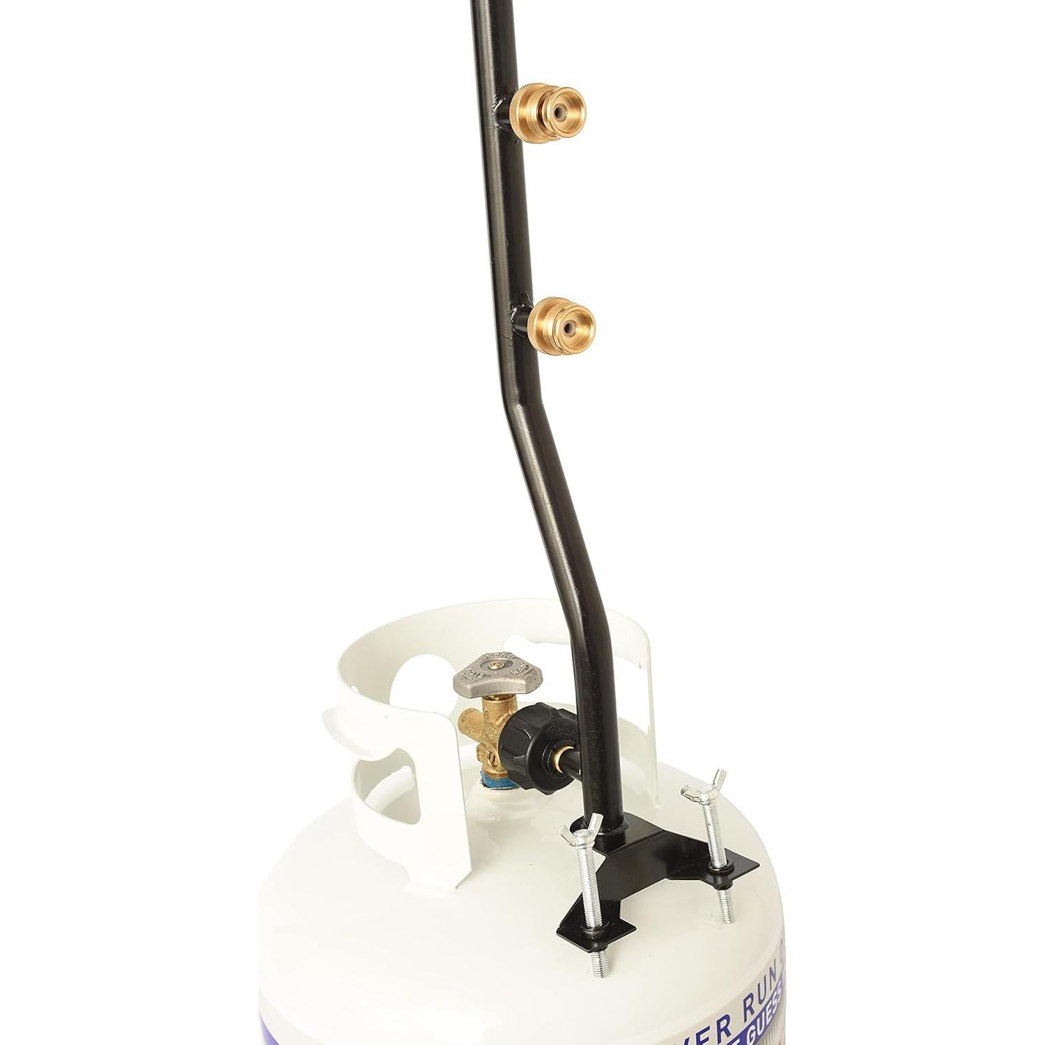 Flame King FK-DP2PC 3 Outlet Adapter 20 to 1LB Propane Distribution Post Pole Tree Stem Stand for Stove, Lanterns, and Camping, Black