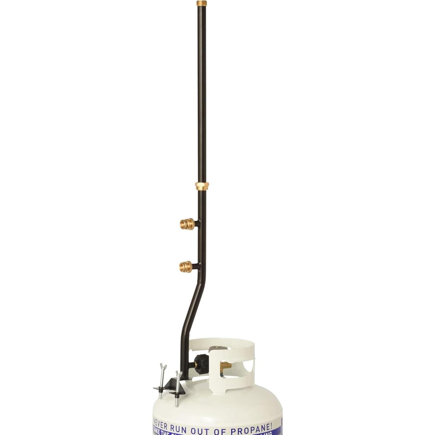 Flame King FK-DP2PC 3 Outlet Adapter 20 to 1LB Propane Distribution Post Pole Tree Stem Stand for Stove, Lanterns, and Camping, Black
