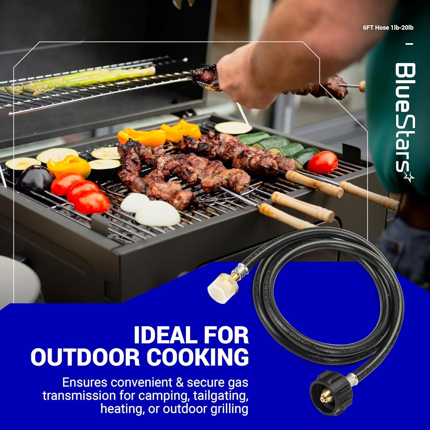 Adaptador Manguera Propano BlueStars 6FT QCC1 para Tanques 5-40lb