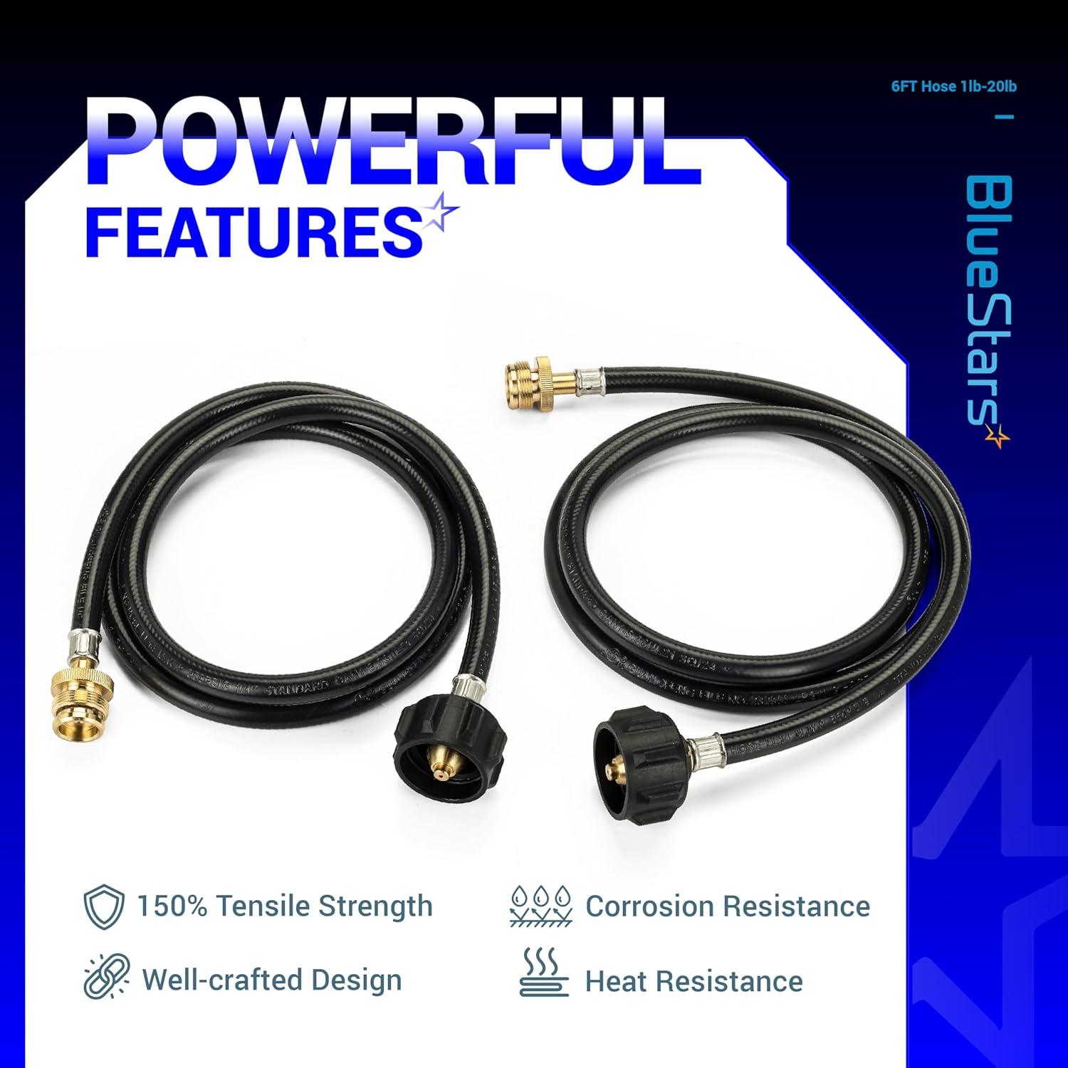 Adaptador Manguera Propano BlueStars 6FT QCC1 para Tanques 5-40lb