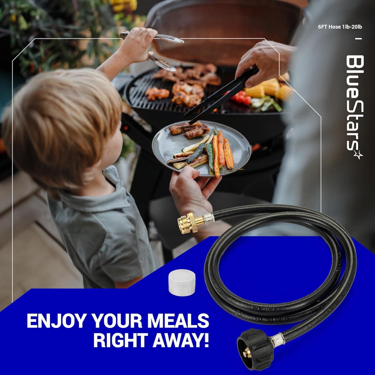 Adaptador Manguera Propano BlueStars 6FT QCC1 para Tanques 5-40lb