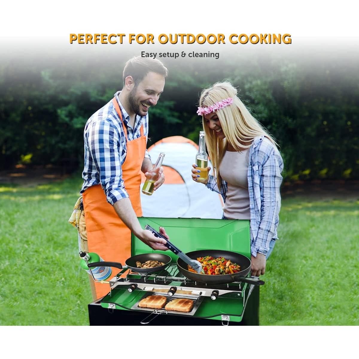 Estufa de Camping Flame King YSNBBQ-136M 3 Quemadores Propano