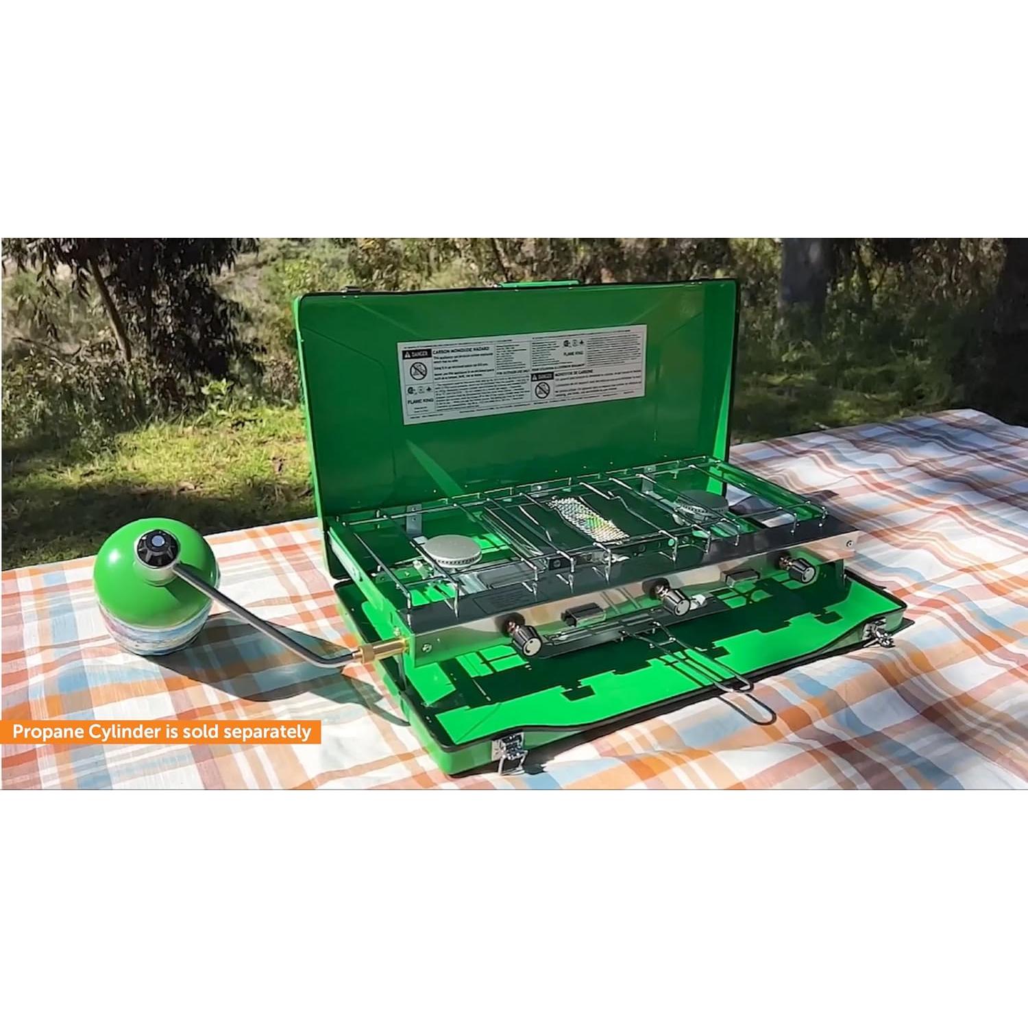 Estufa de Camping Flame King YSNBBQ-136M 3 Quemadores Propano