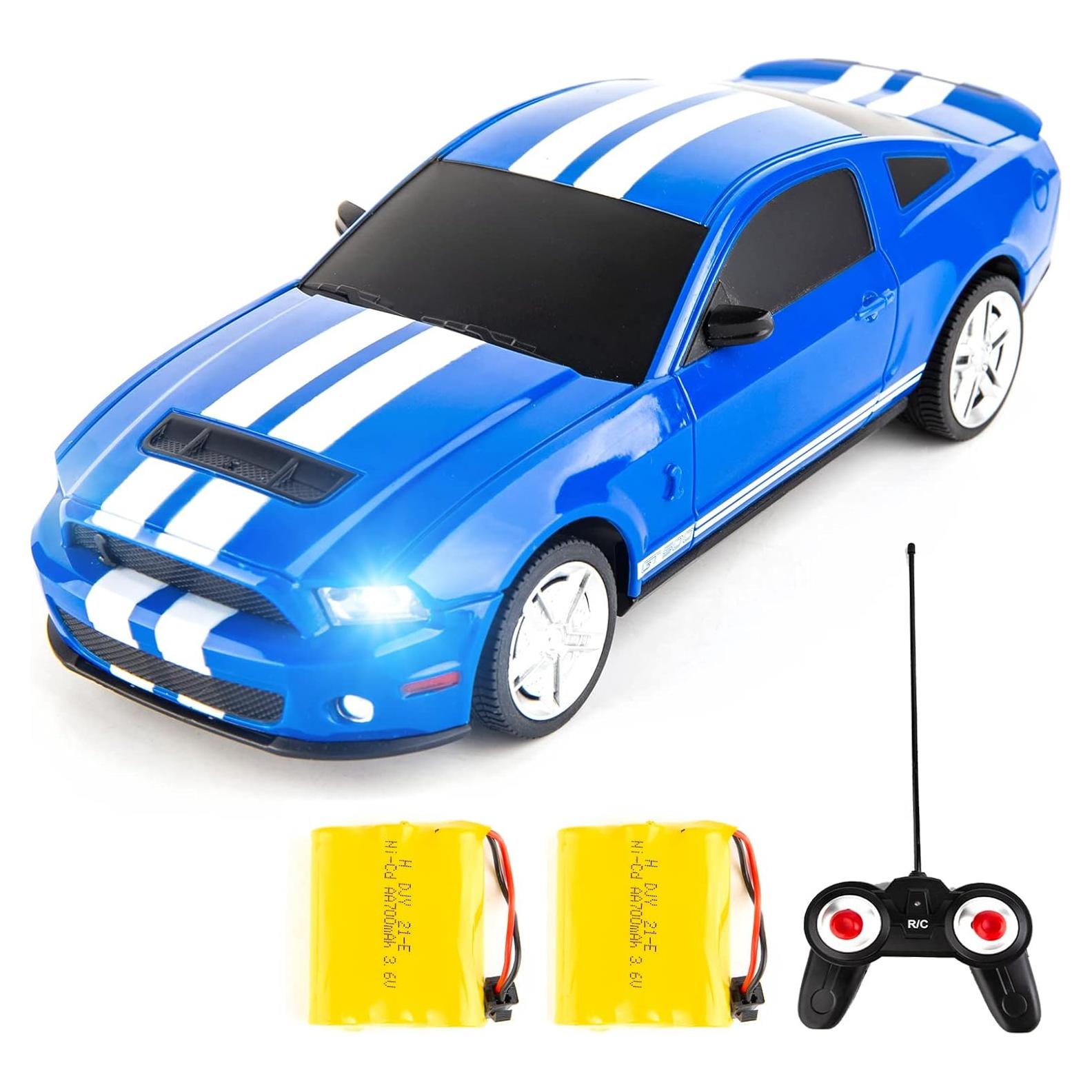 Coche RC BDTCTK Ford Mustang GT500 1/24 Azul Juguete