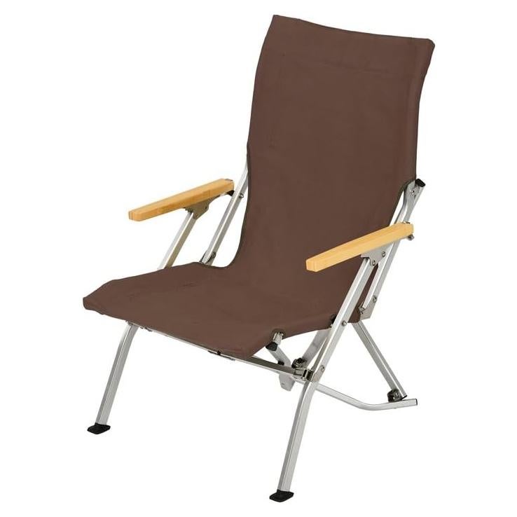 Snow Peak Low Beach Chair, Collapsible, Outdoor, Camping, Patio, Brown