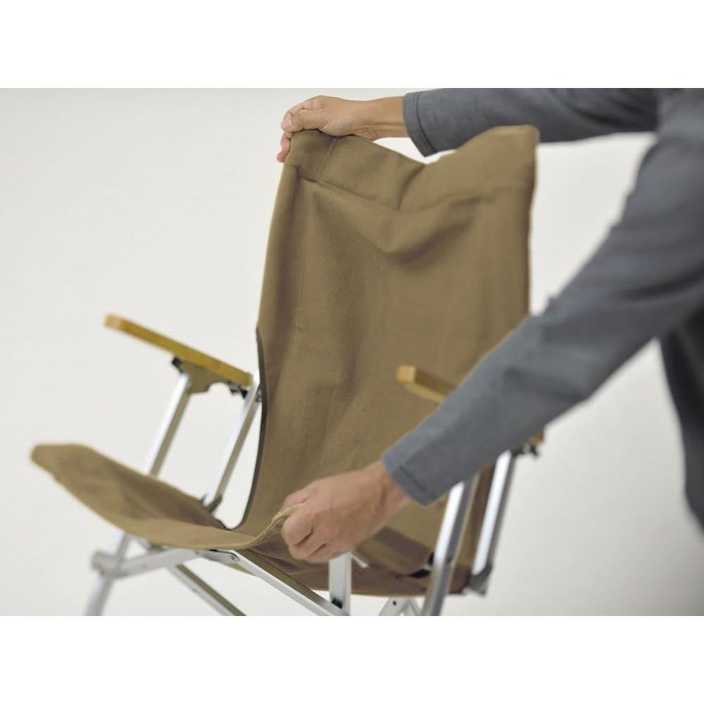 Snow Peak Low Beach Chair, Collapsible, Outdoor, Camping, Patio, Brown