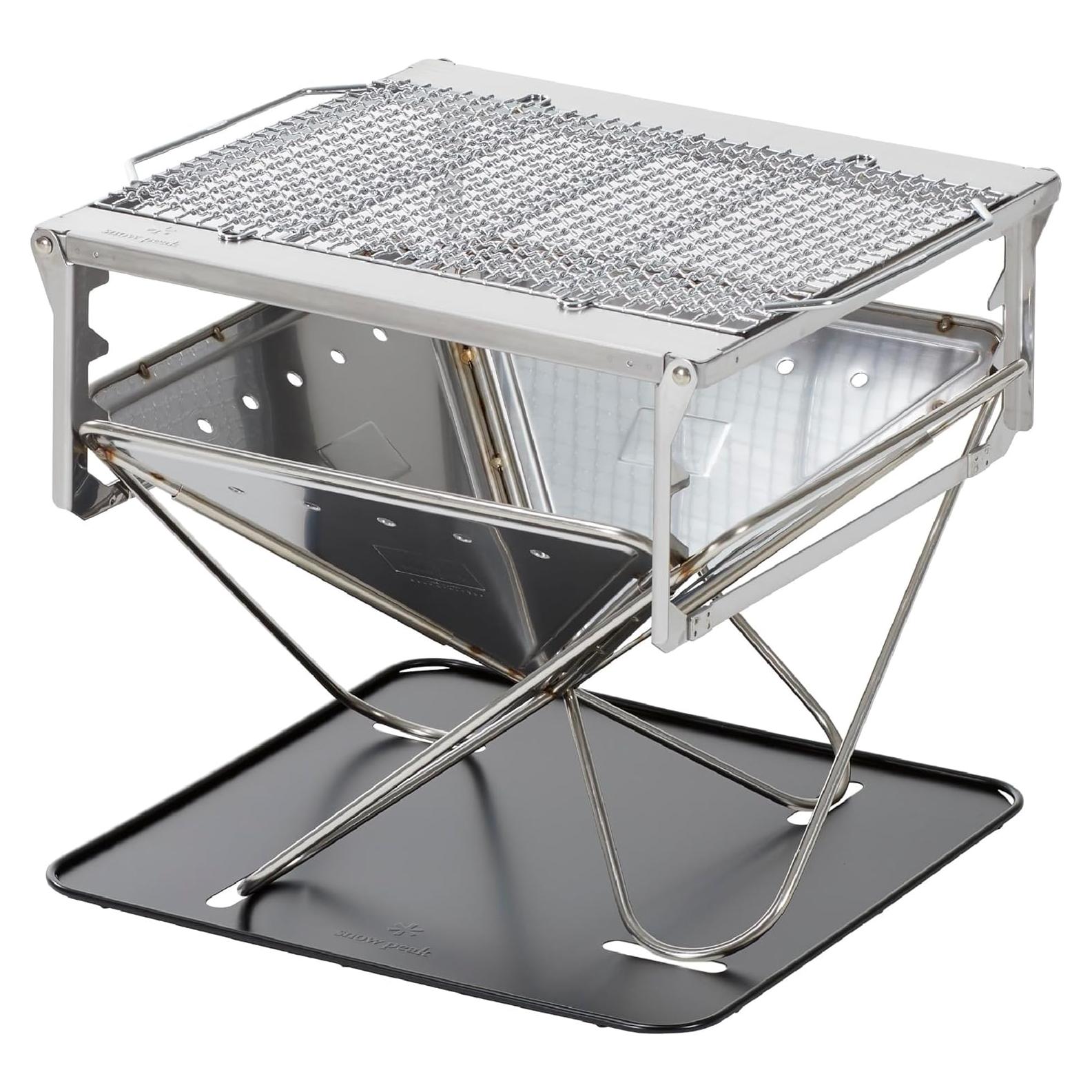 Parrilla y Fogón Plegable Snow Peak Takibi, Acero Inoxidable, 5 Piezas