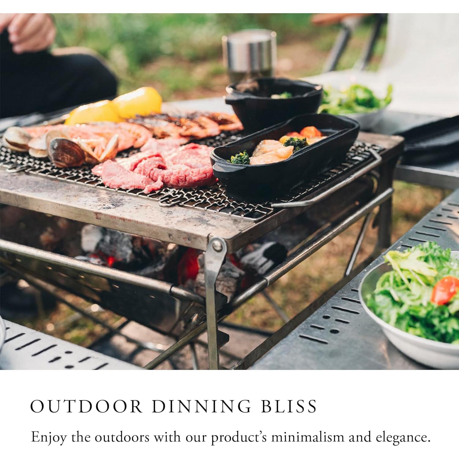 Parrilla y Fogón Plegable Snow Peak Takibi, Acero Inoxidable, 5 Piezas