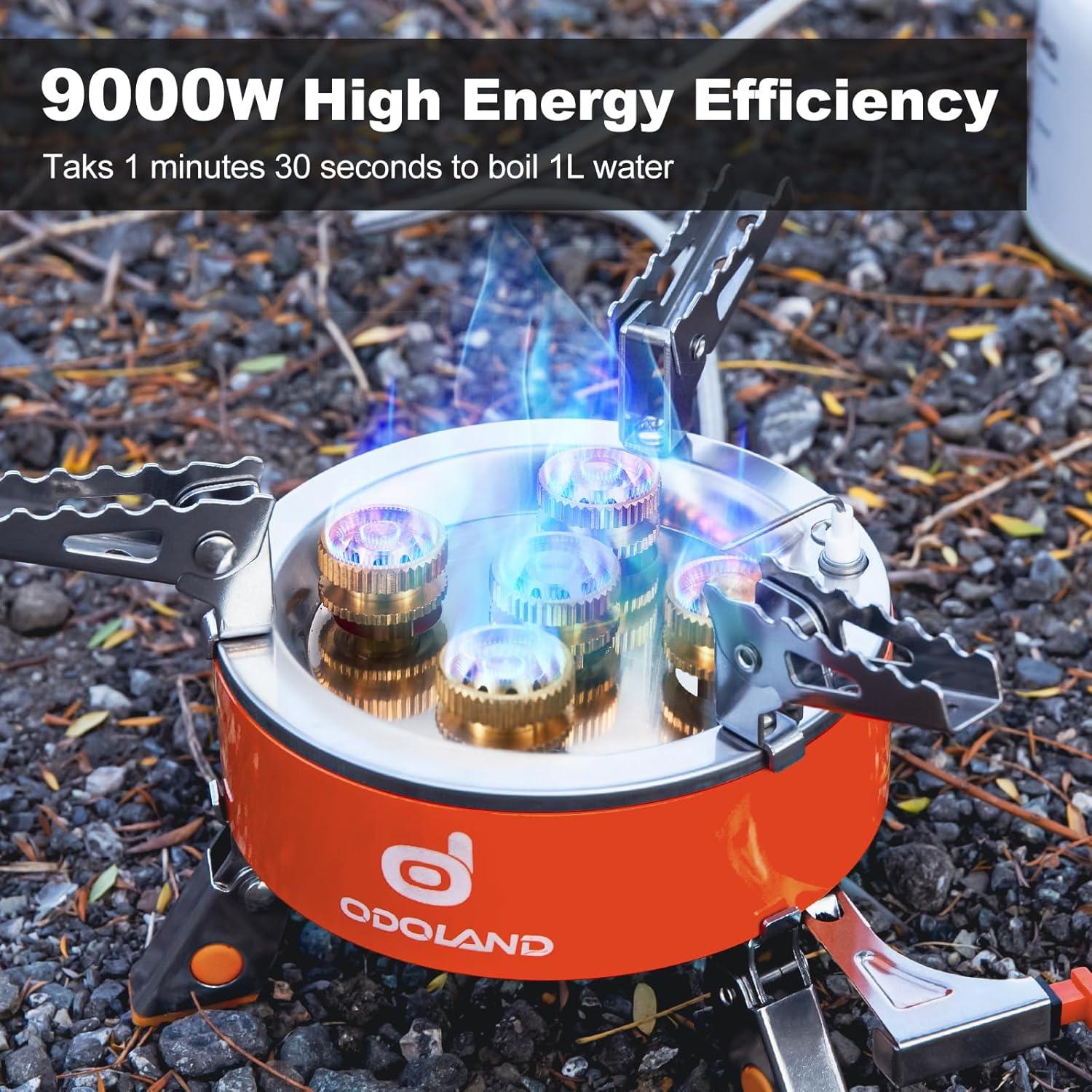 Estufa de Camping Portátil Odoland 9000W Ligera y Plegable