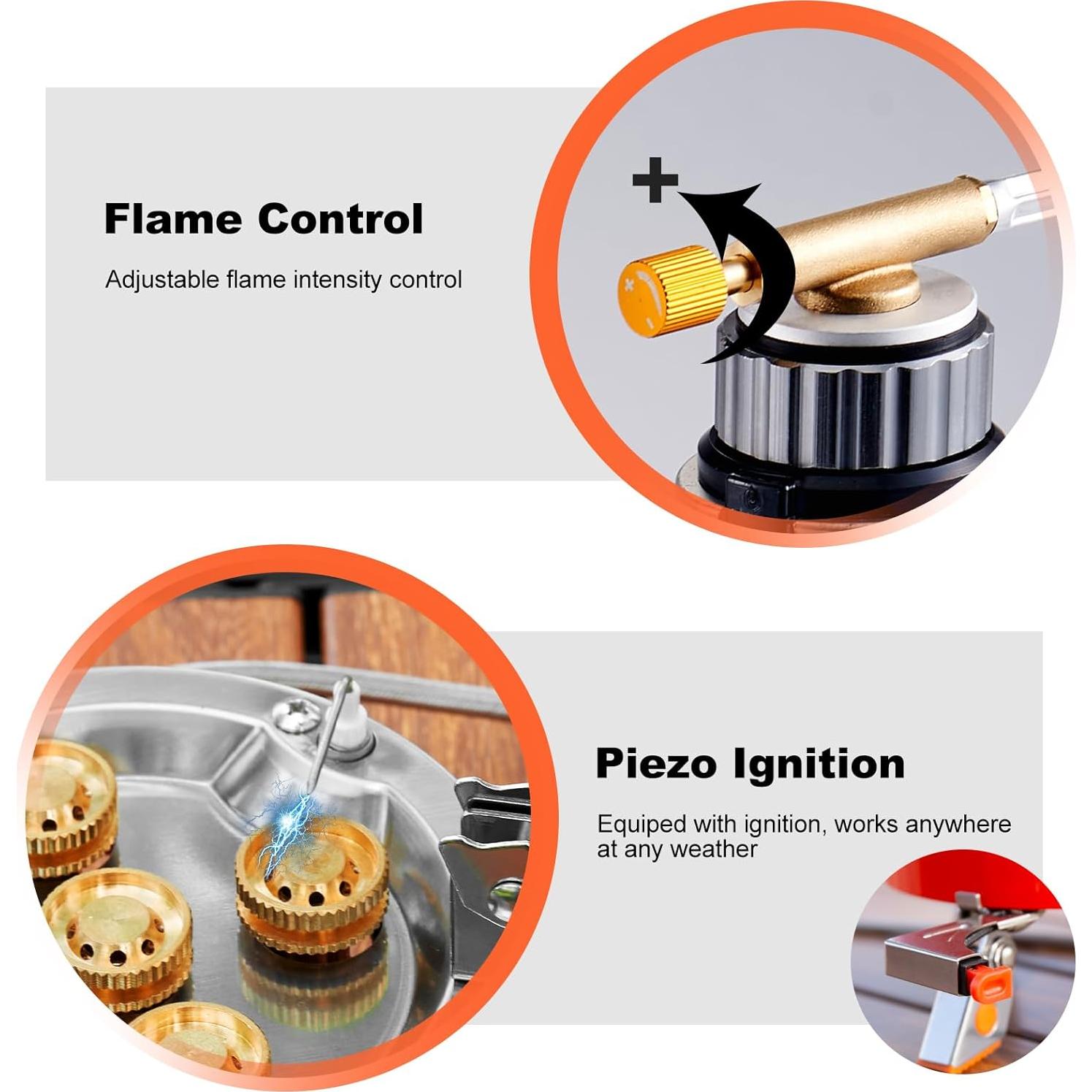 Estufa de Camping Portátil Odoland 9000W Ligera y Plegable