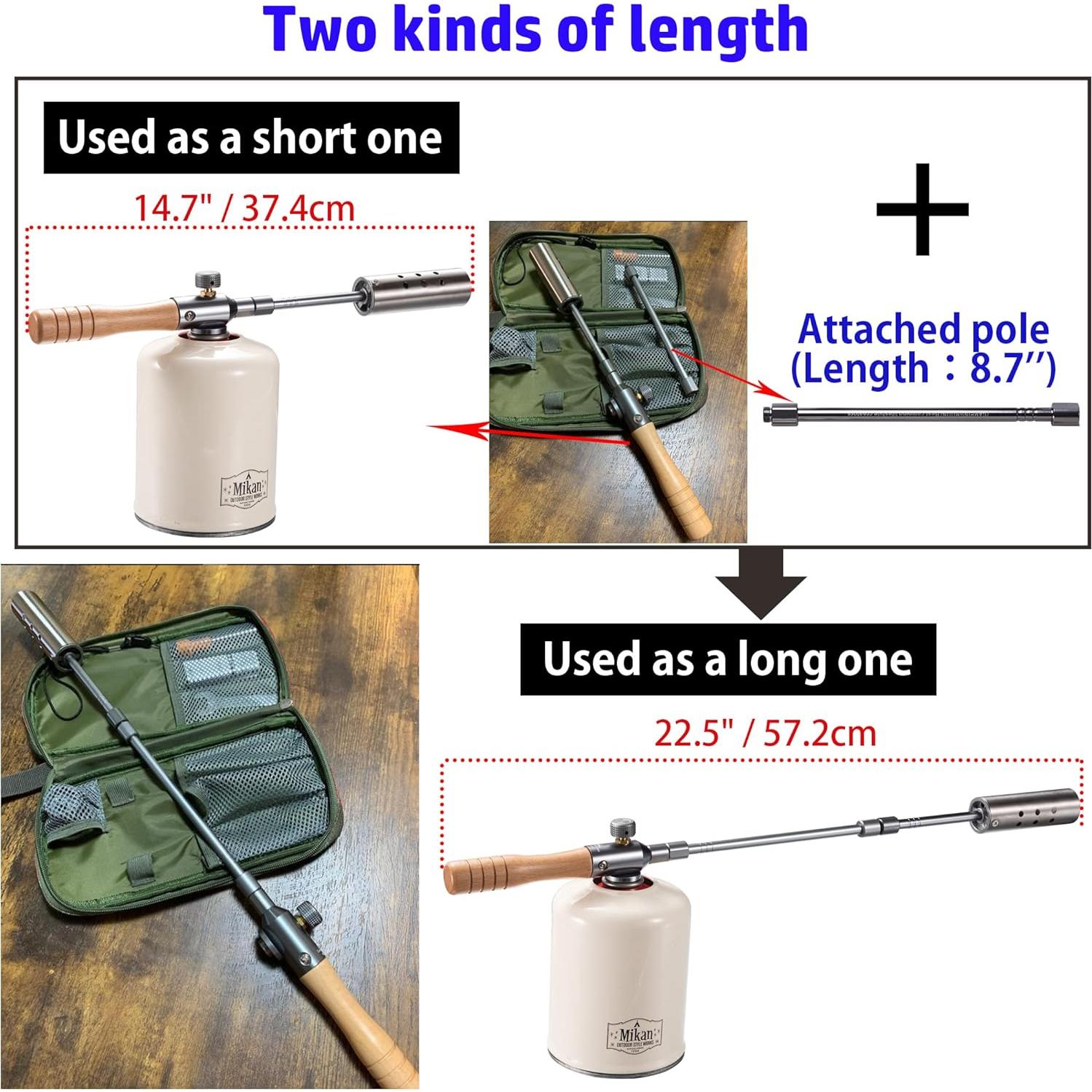 Antorcha de Camping Campingmoon MT-3955 Doble Combustible 57 cm