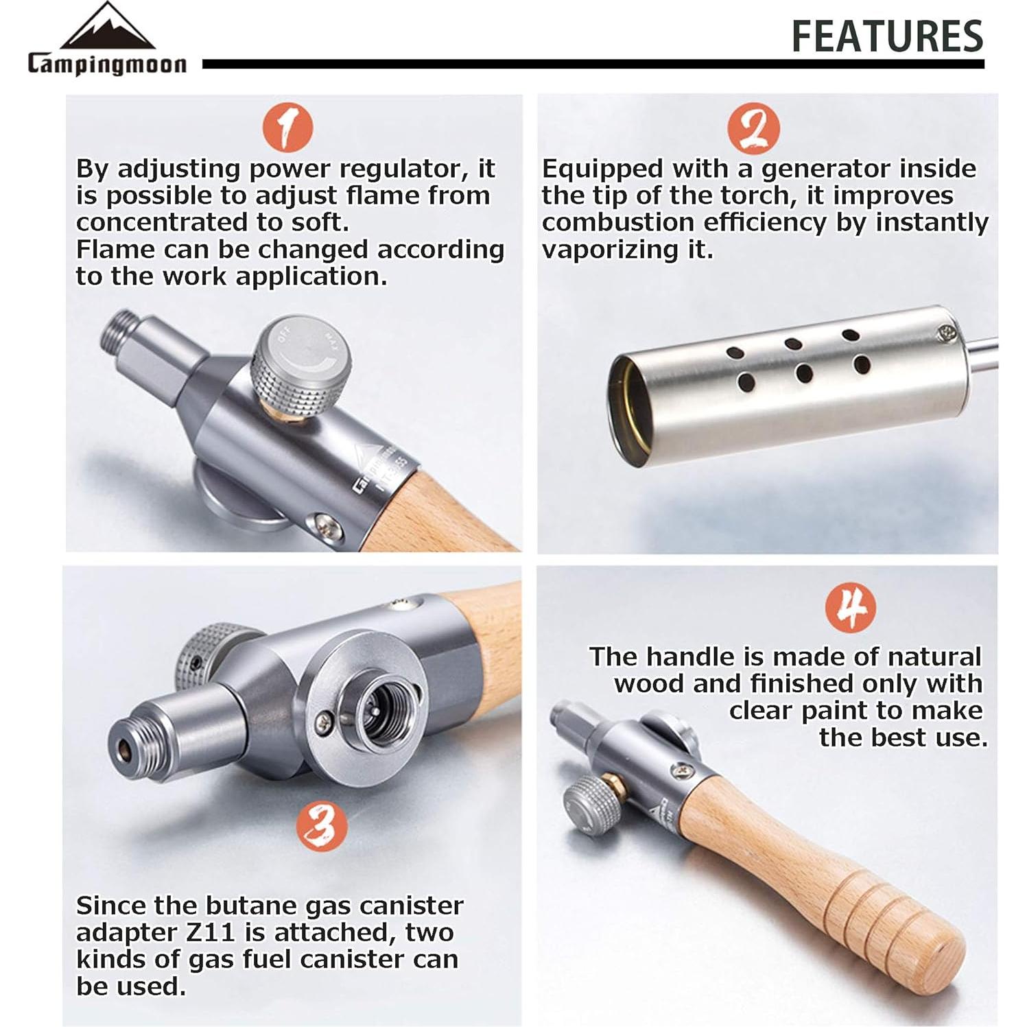 Antorcha de Camping Campingmoon MT-3955 Doble Combustible 57 cm