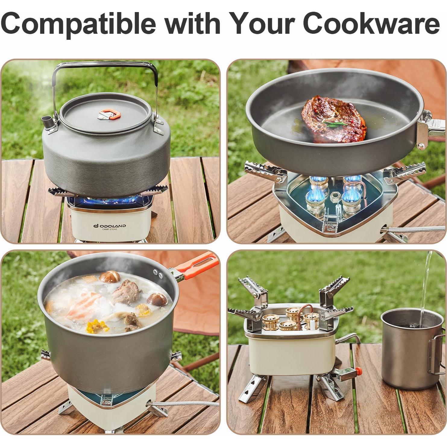 Estufa de Camping Portátil Odoland 4000W Ligera y Ajustable