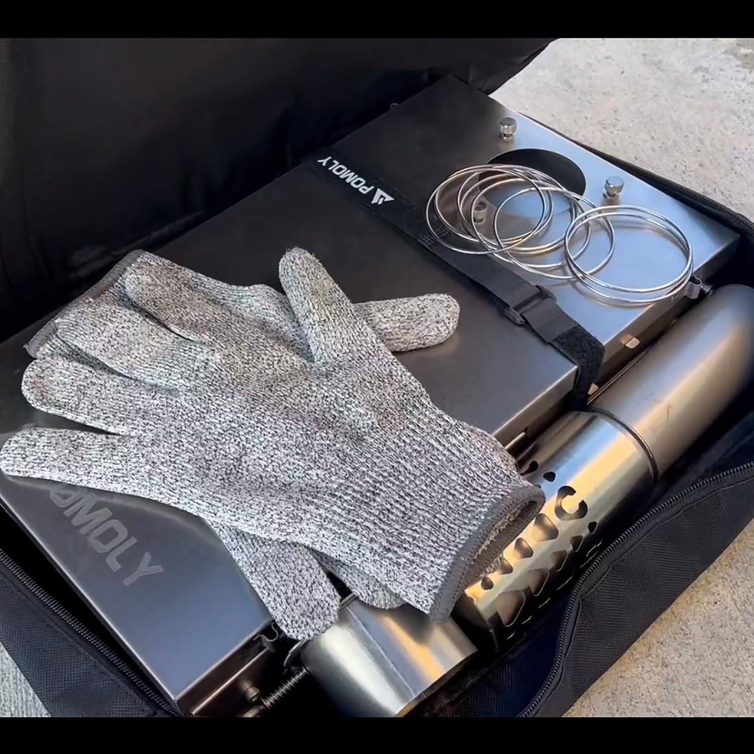 Camping Wood Stove Hot Tent Stove, POMOLY Ti 0.6 Portable Lightweight Titanium Stove for Hiking, Cooking, Heating (Stove Pipe 9.84ft / 3m)