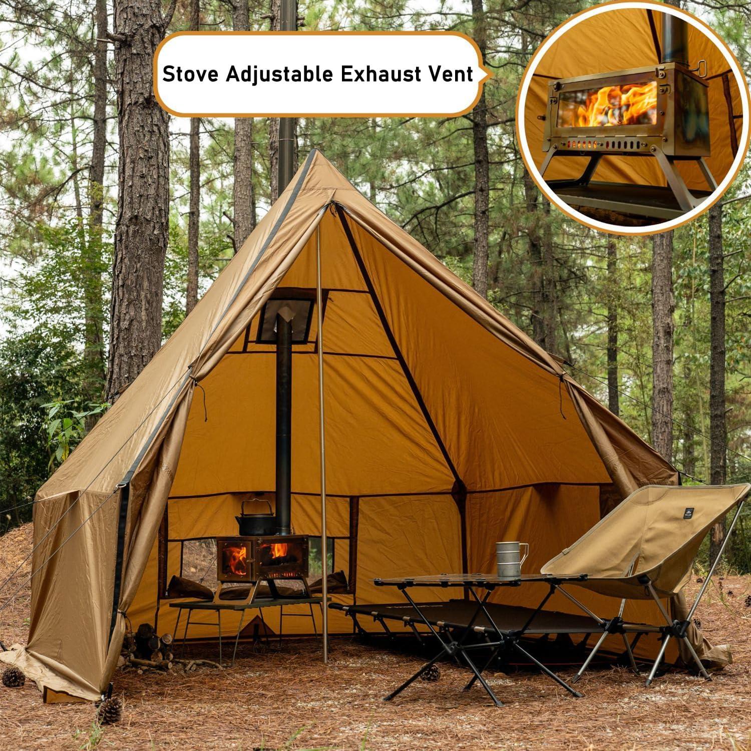 FireHiking Ultralight Wood Stove (2nd Gen) LANK Max Camping Titanium Tent Stove Thickened TA1 Anti-deformation Folding Portable Wood Burning Stove