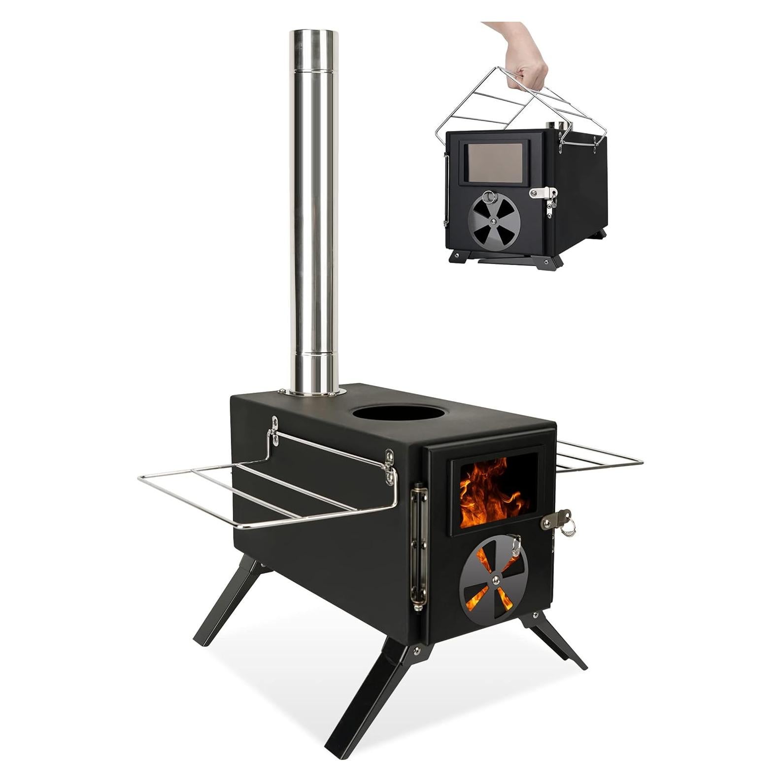 Estufa de Camping LAMA de Leña Acero Inoxidable 304 Portátil