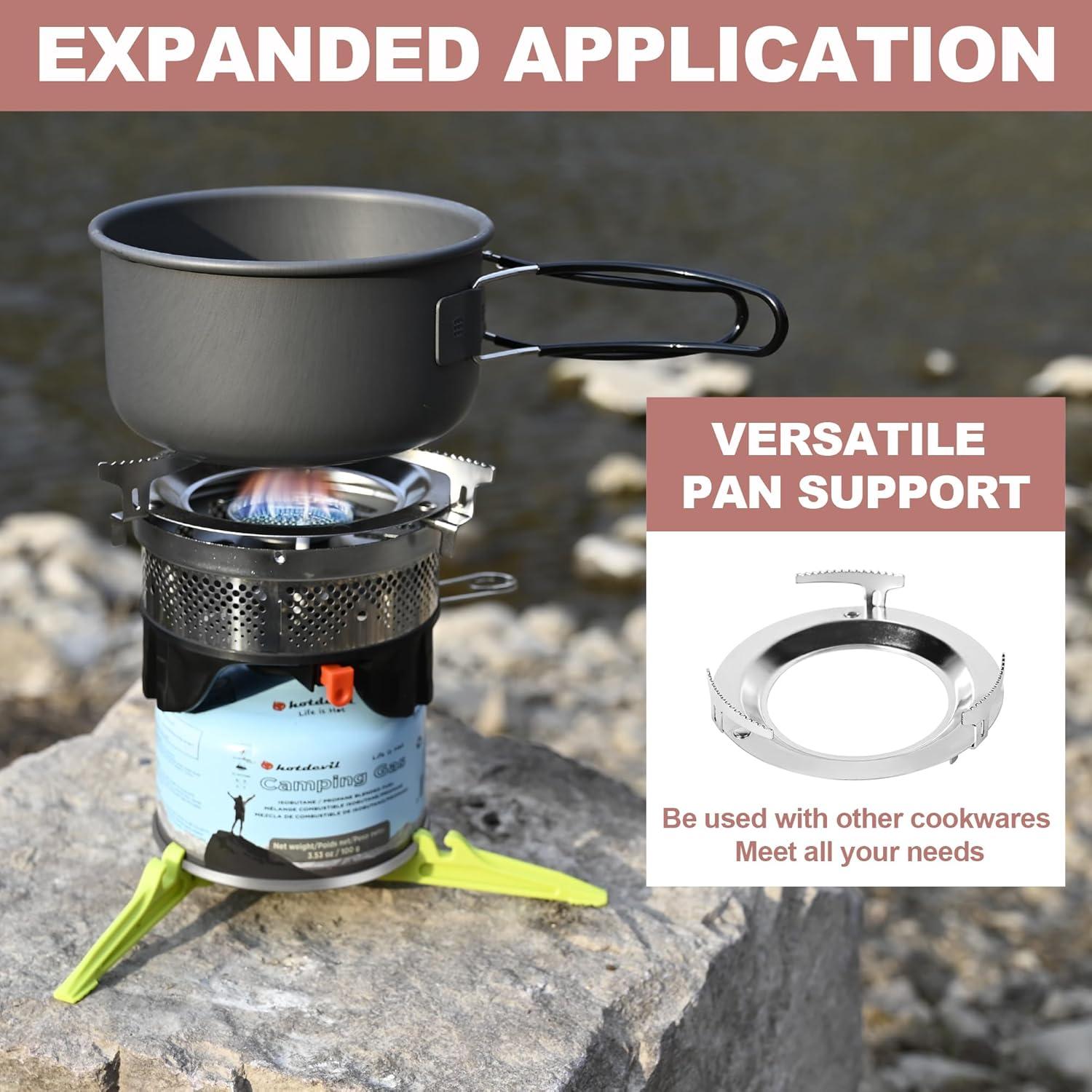Estufa de Camping Hotdevil HD-SS-5120-1 con Olla 0.75L
