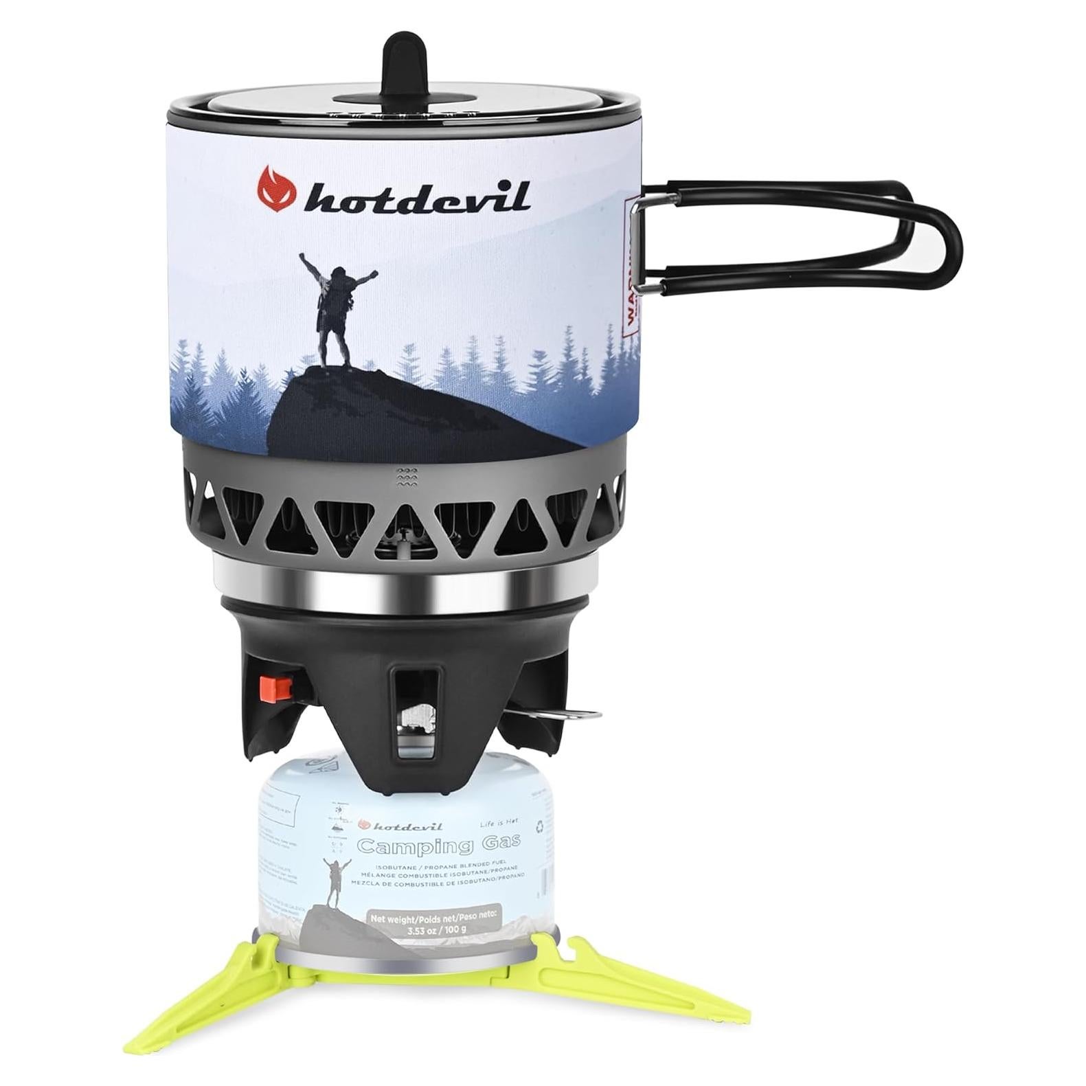 Estufa de Camping Hotdevil HD-SS-5110-2 1.2L Gas Portátil