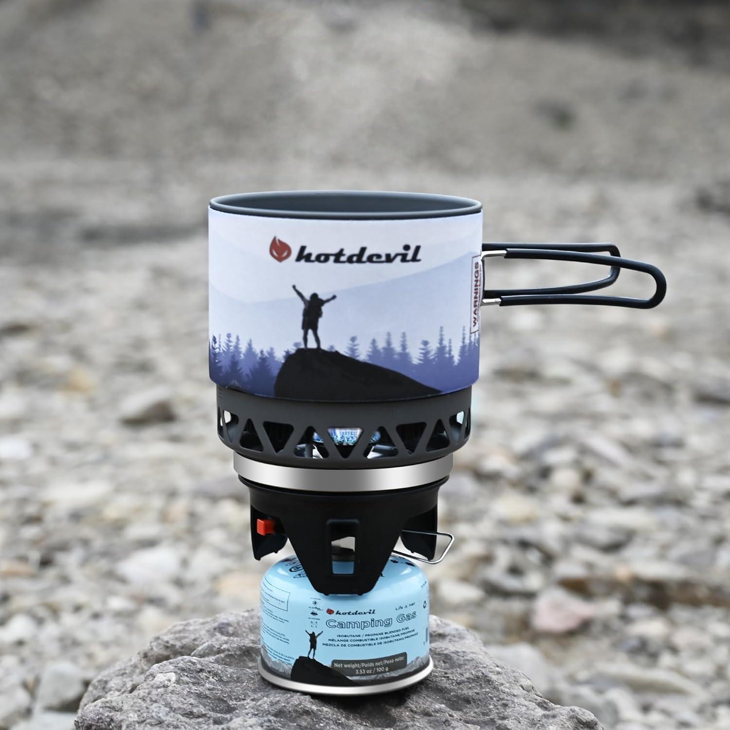 Estufa de Camping Hotdevil HD-SS-5110-2 1.2L Gas Portátil