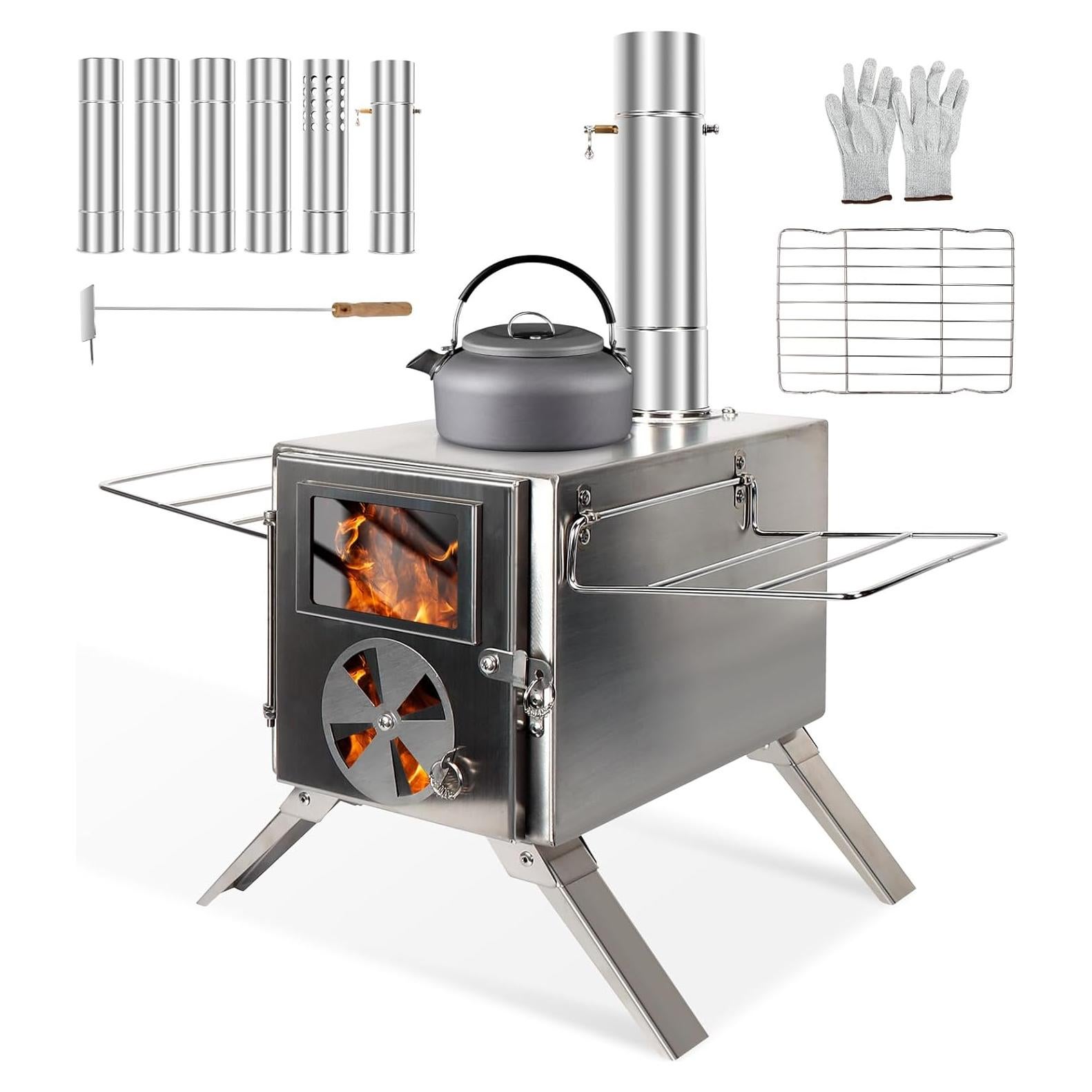 Estufa de Camping LAMA LM134 de Acero Inoxidable 304 Portátil