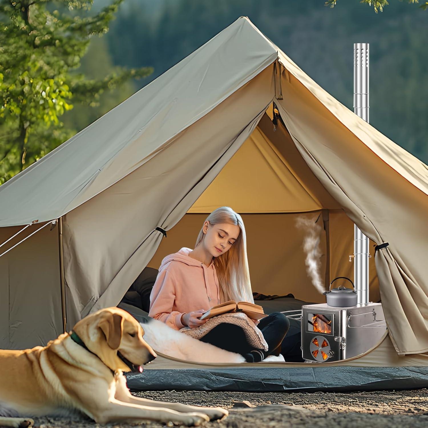 Estufa de Camping LAMA LM134 de Acero Inoxidable 304 Portátil