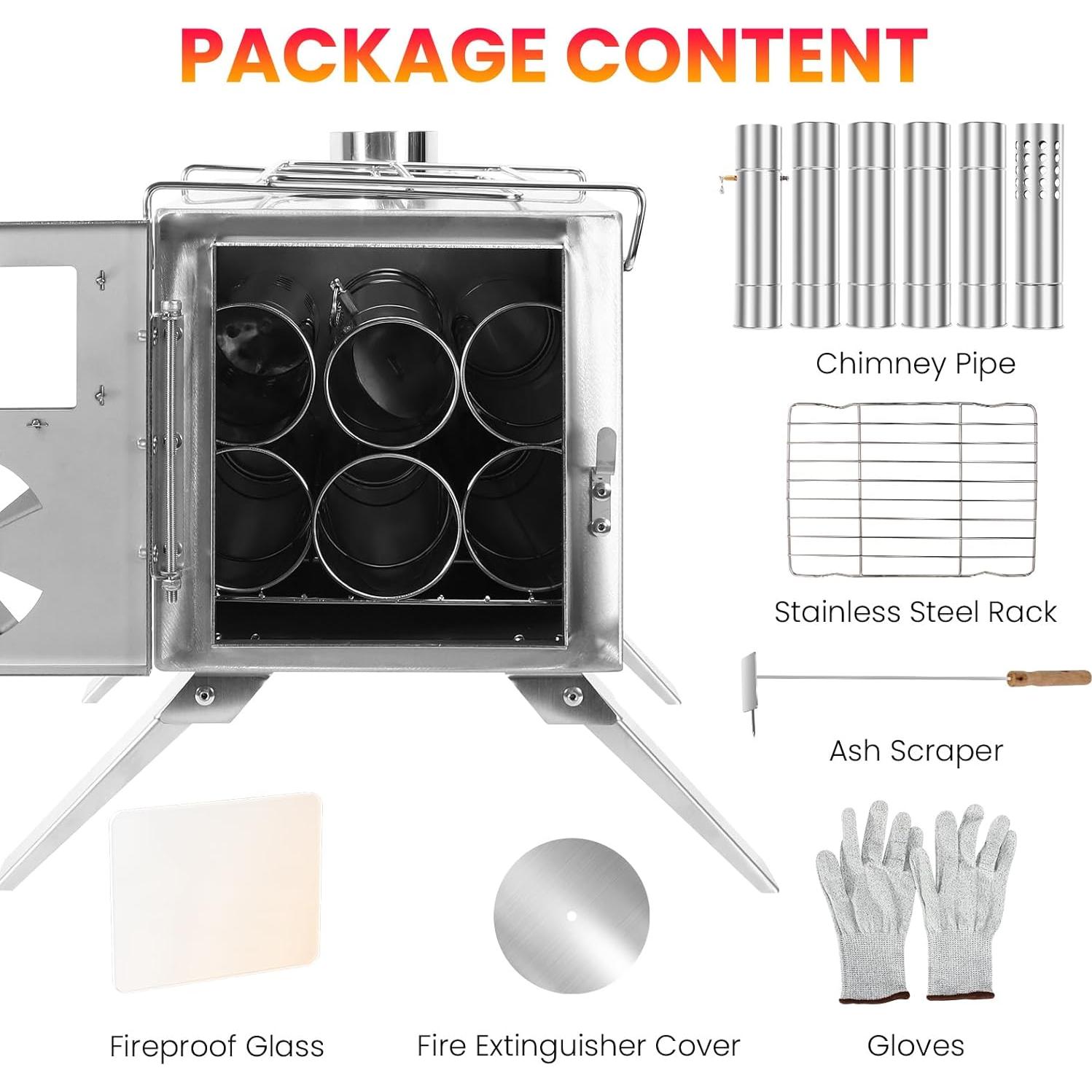 Estufa de Camping LAMA LM134 de Acero Inoxidable 304 Portátil