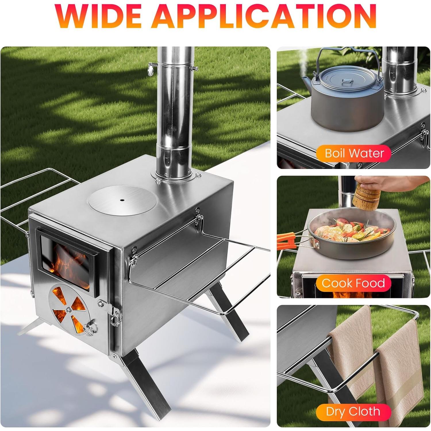 Estufa de Camping LAMA LM134 de Acero Inoxidable 304 Portátil