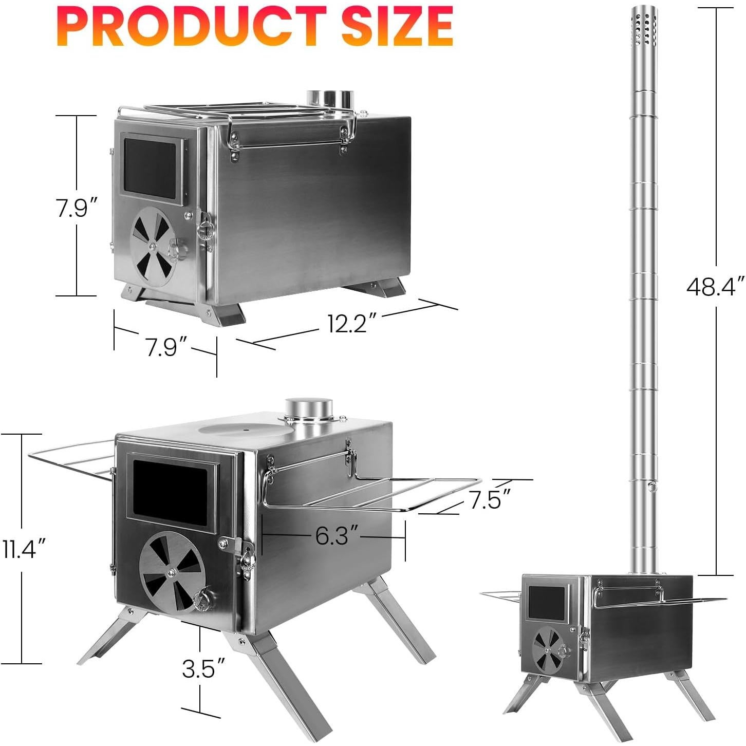 Estufa de Camping LAMA LM134 de Acero Inoxidable 304 Portátil