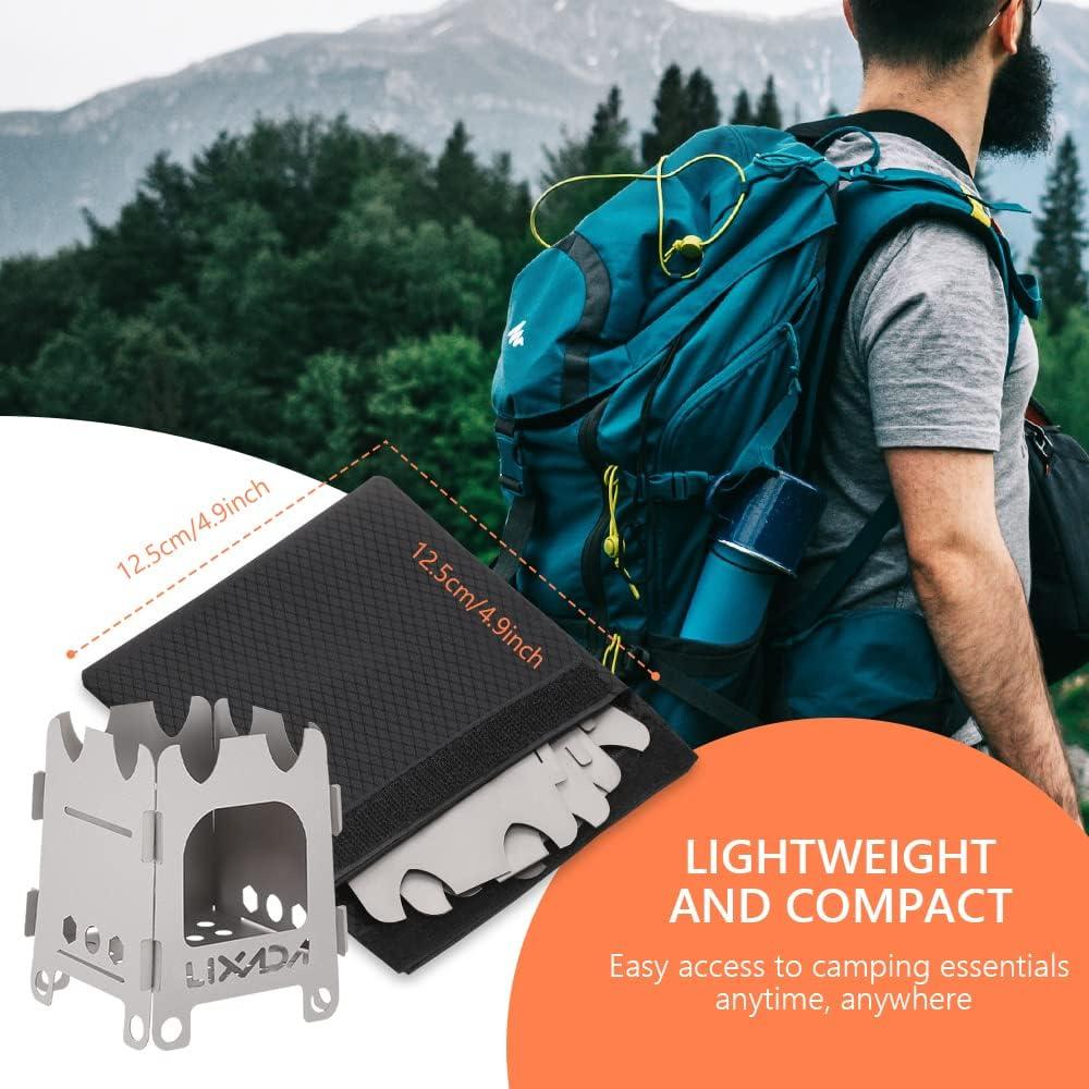 Estufa de Camping Lixada Plegable de Titanio 0.07kg