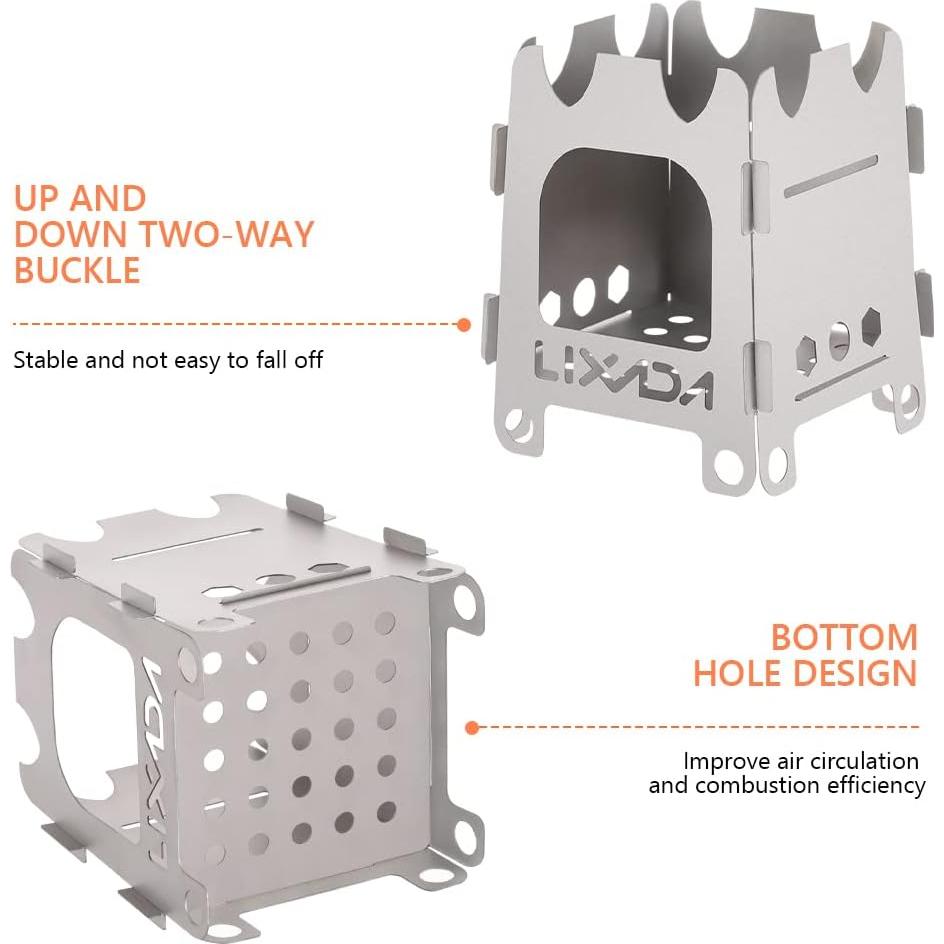 Estufa de Camping Lixada Plegable de Titanio 0.07kg