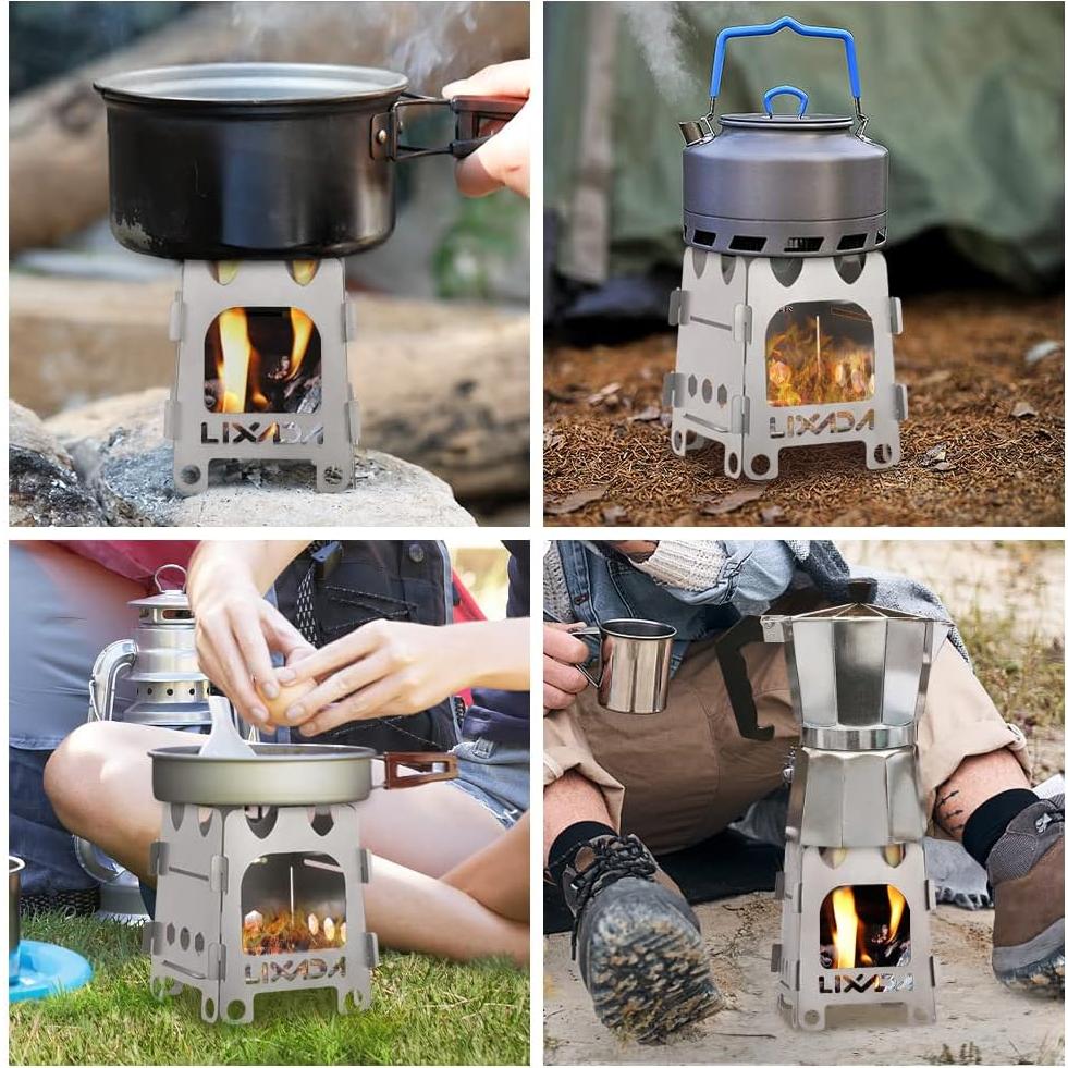 Estufa de Camping Lixada Plegable de Titanio 0.07kg