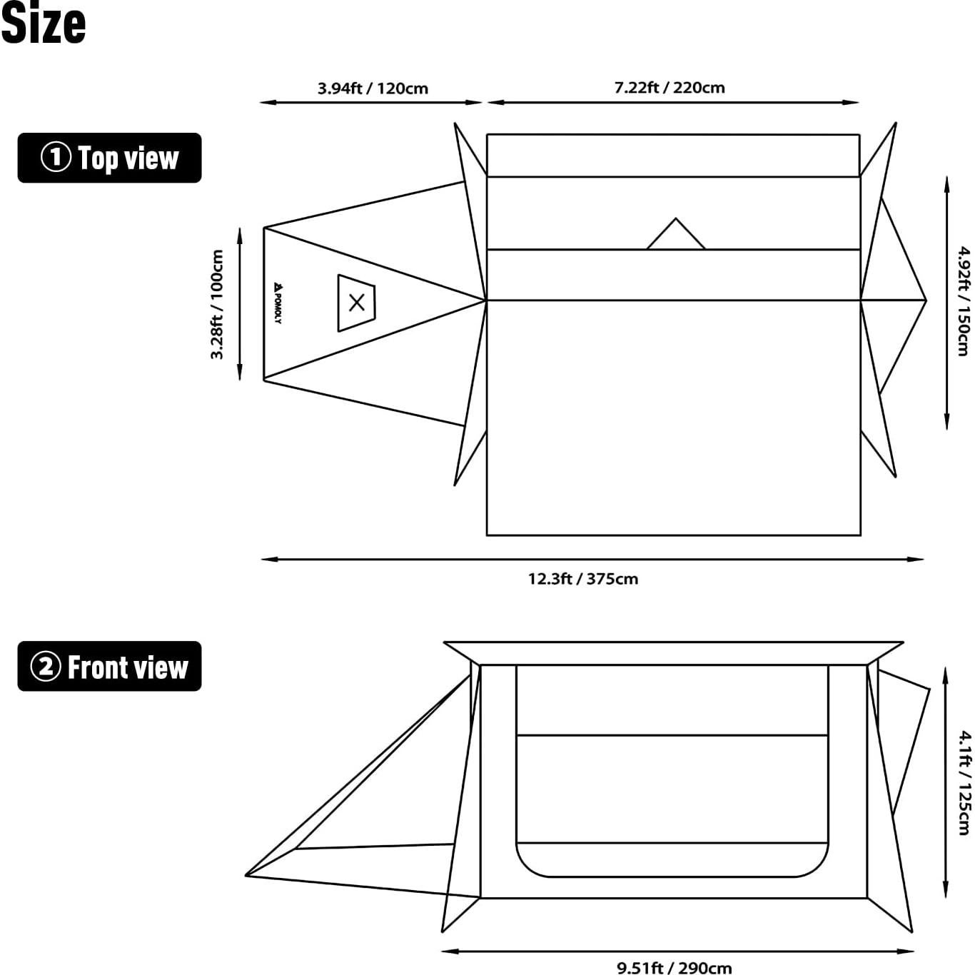 Tienda Caliente POMOLY Stovehut 70 3.0 Impermeable 2 Personas