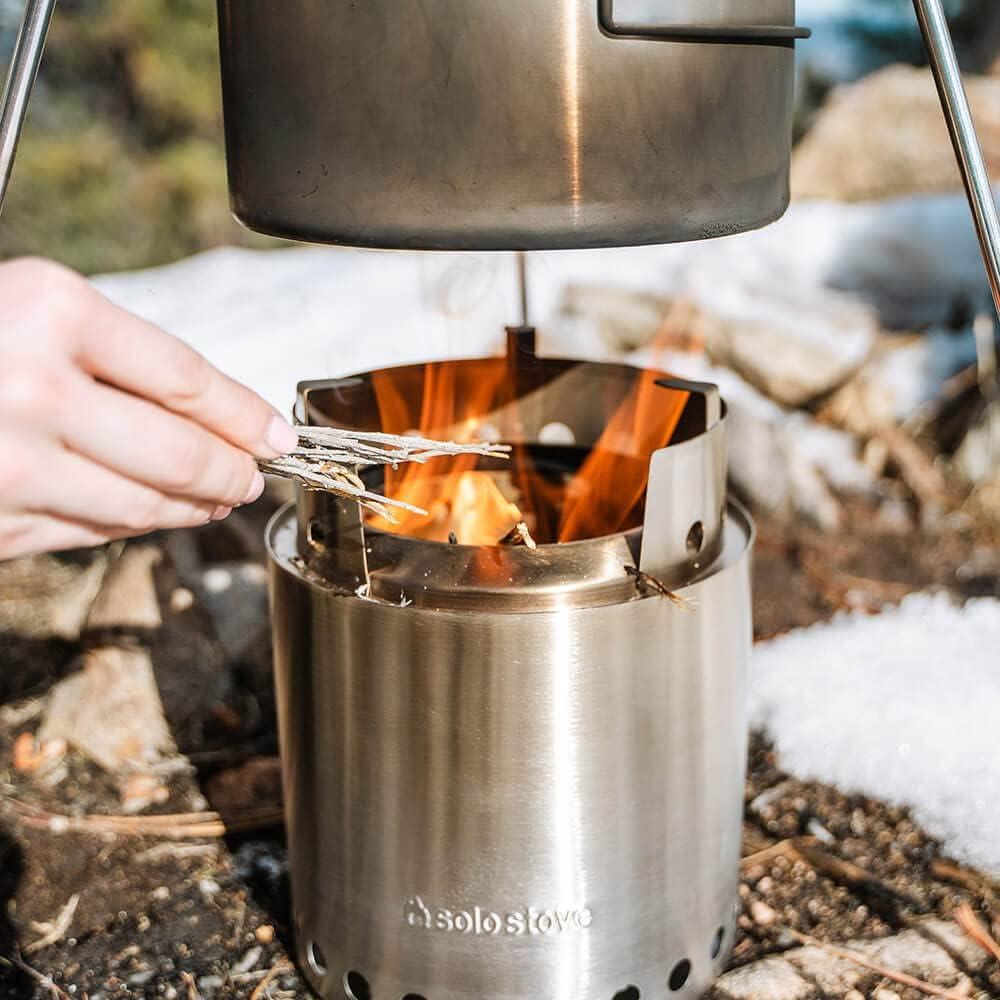 Solo Stove Campfire Camping Stove Portable Stove for Backpacking Outdoor Cooking Great Stainless Steel Camping Backpacking Stove Compact Wood Stove Design-No Batteries or Liquid Fuel Canisters Needed