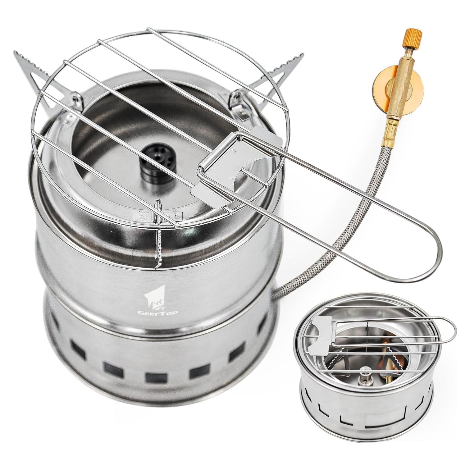 Estufa de Camping Geertop Ultraligera 0.6 kg Acero Inoxidable