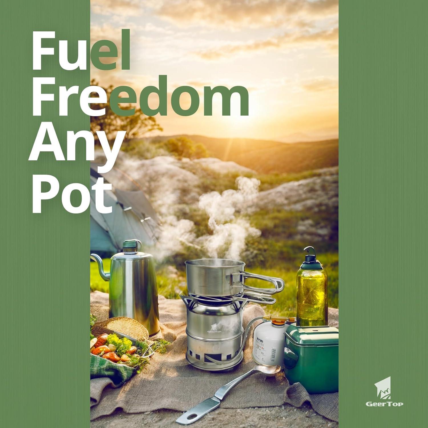 Estufa de Camping Geertop Ultraligera 0.6 kg Acero Inoxidable