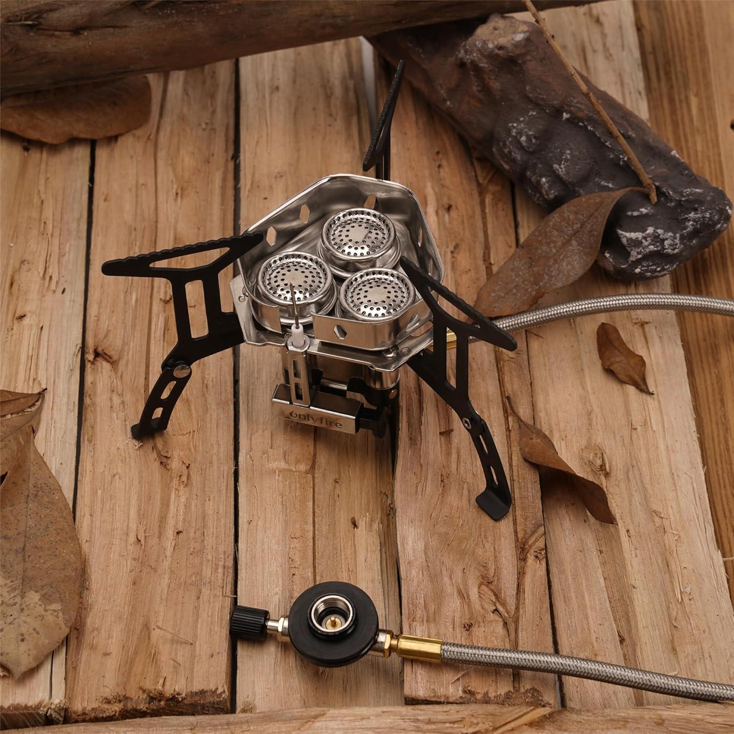 Estufa de Camping Portátil ONLYFIRE GS334, 6800W, 3 Combustibles