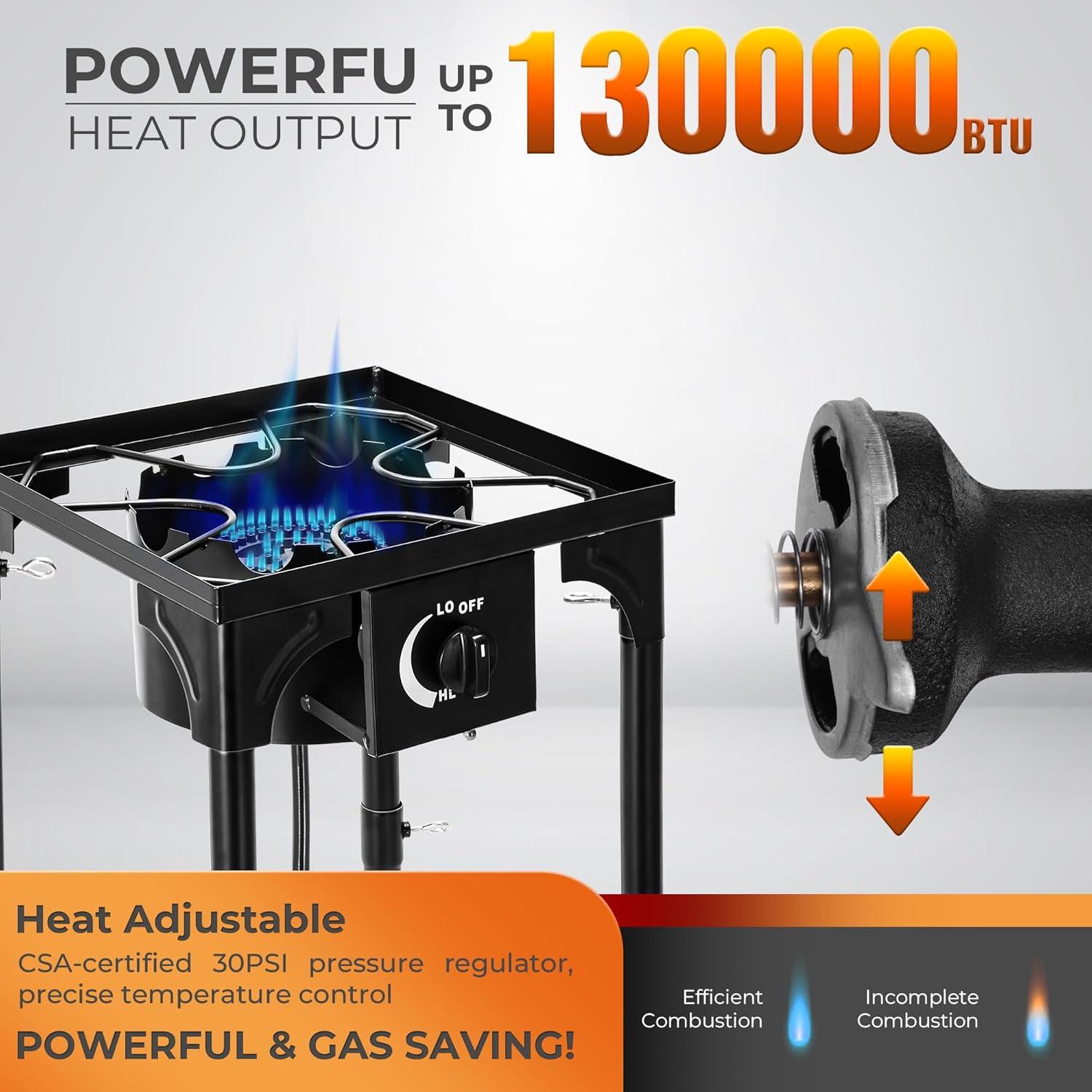 Estufa de Camping Propano STEELUS 130000 BTU Alta Presión