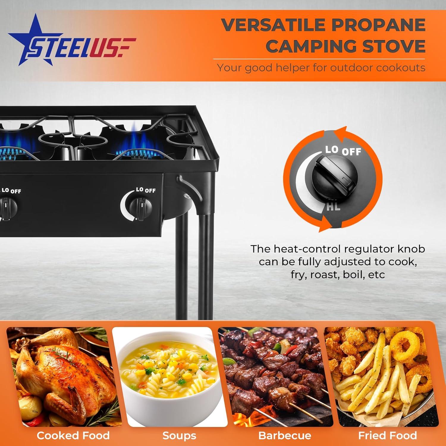 Estufa de Camping Propano STEELUS 130000 BTU Alta Presión